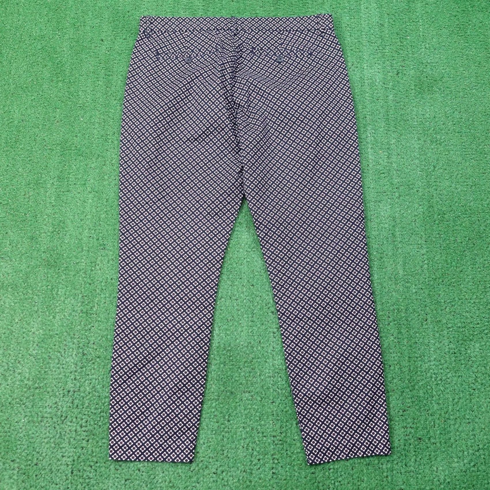 Gap Gap Pants Womens 10R Blue Slim City Ankle Stretch Geometric Twill Dress Pants Size 32" / US 10 / IT 46 - 4 Thumbnail