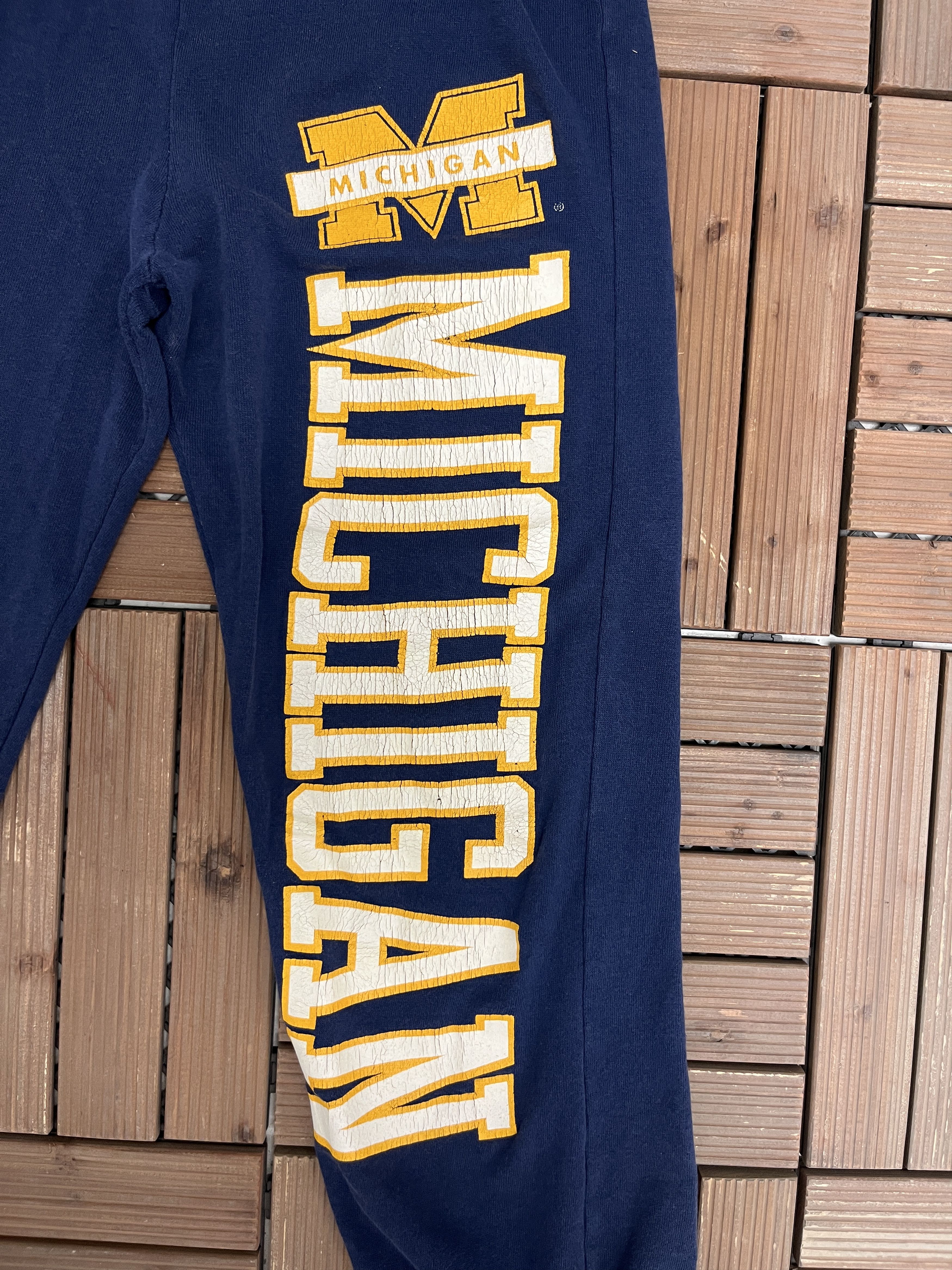 Champion × Vintage Michigan Wolverines Vintage Blue Sweat Pants Size US 36 / EU 52 - 3 Thumbnail