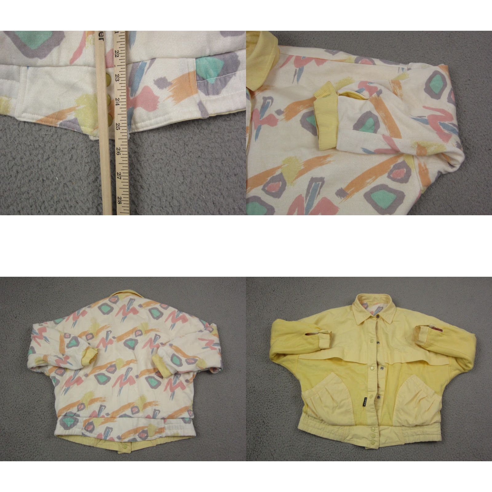Vintage VINTAGE Izzi Jacket Womens Medium White Abstract Reversible Memphis Design 90s Jacket Size M / US 6-8 / IT 42-44 - 8 Thumbnail