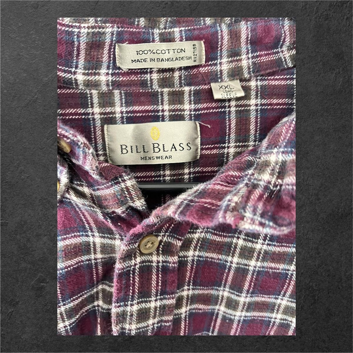 Other Bill Blass burgundy plaid button up shir Size US XXL / EU 58 / 5 - 3 Thumbnail