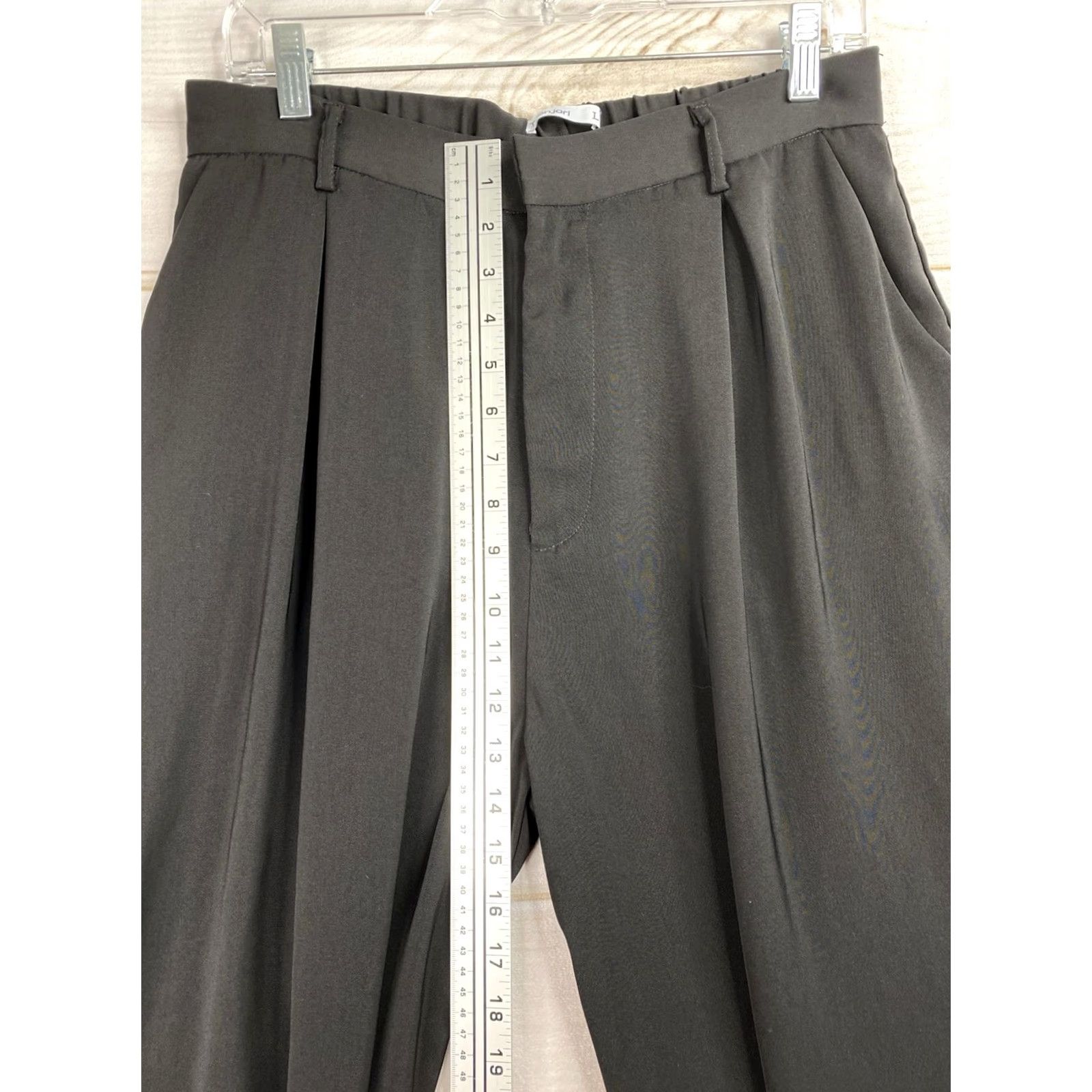 Vintage Tronjori Black Pleated High-Waist Wide-Leg Pants Women L Palazzo Trousers Dress Pants Size 36" / US 14 / IT 50 - 3 Thumbnail