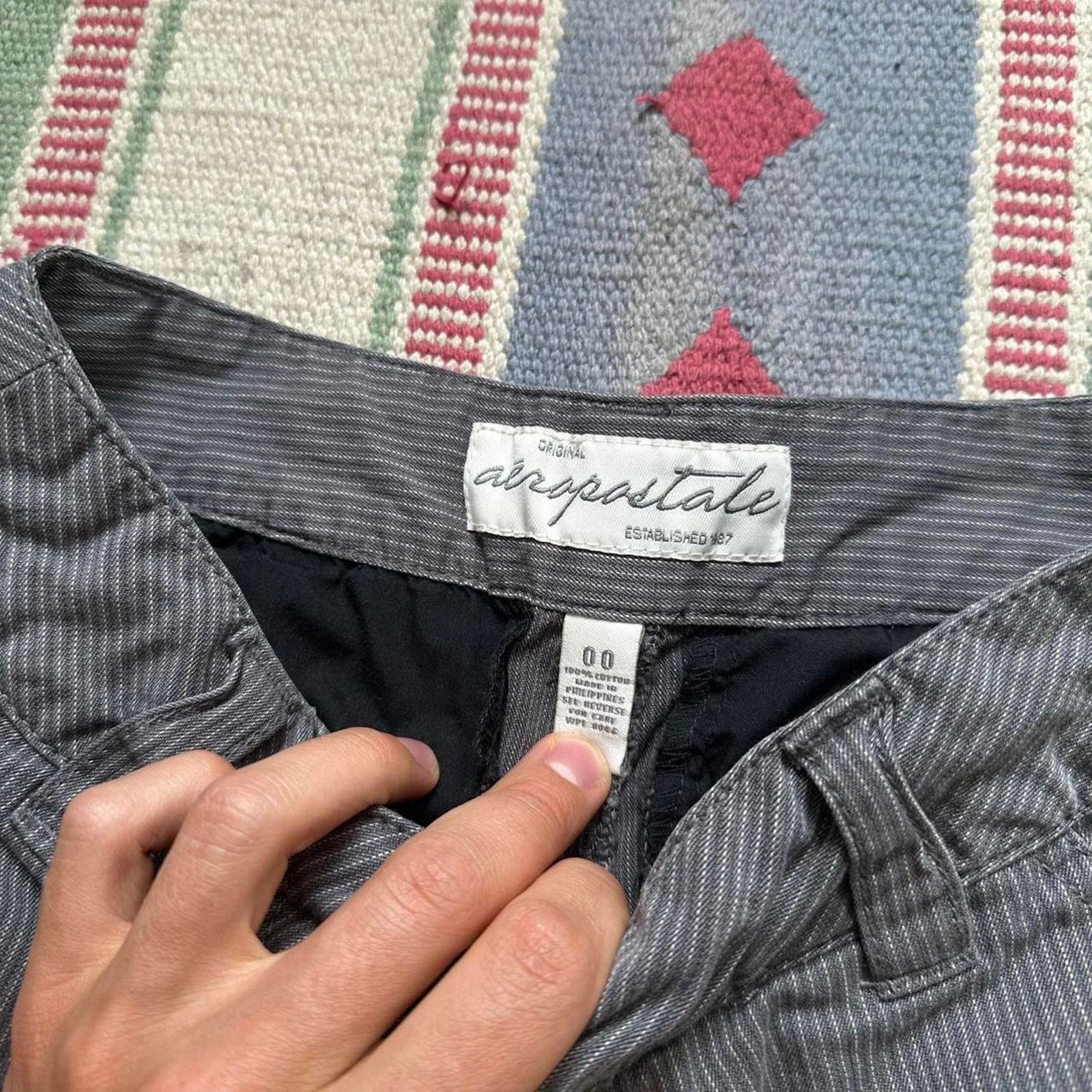 Aeropostale Vintage Aeropostale Y2K Pin Stripe Rockstar Shorts Capris Size 25" / US 0 / IT 36 - 6 Thumbnail