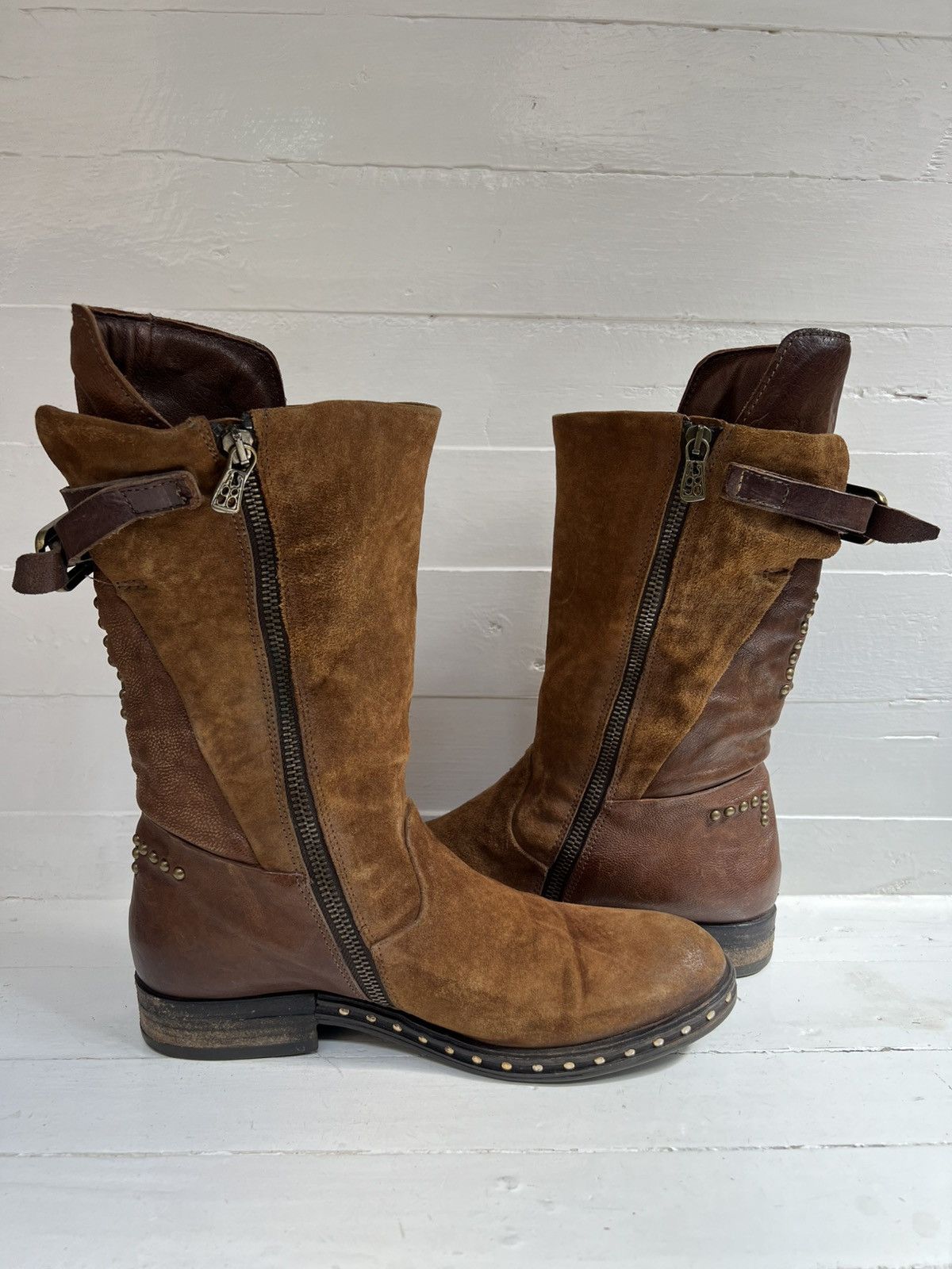 A.S.98 A.S.98 Leather Suede Boho Biker Boot Size US 9 / IT 39 - 9 Thumbnail