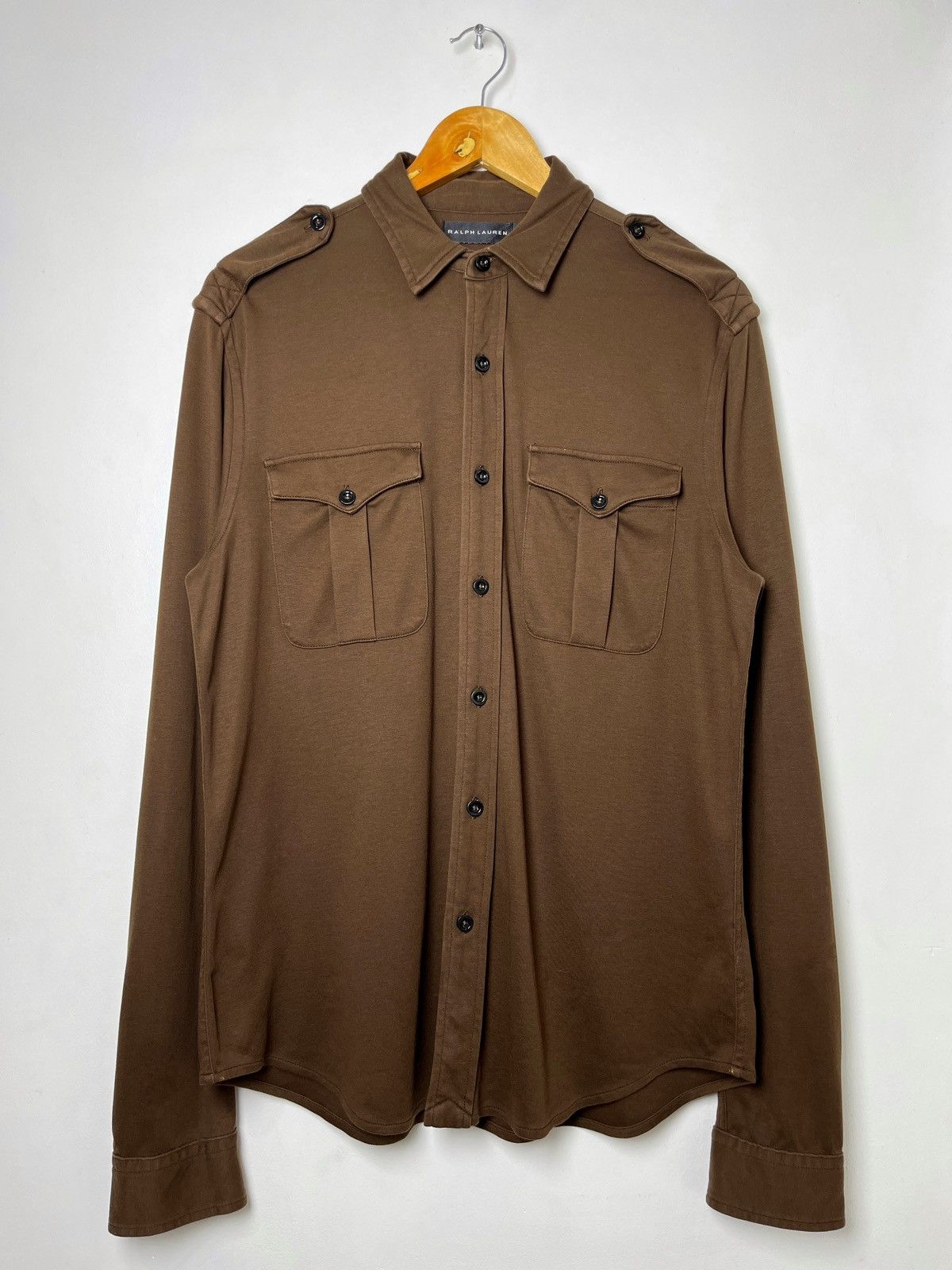 Ralph Lauren Black Label Military Cotton Polo Long Sleeves Size US M / EU 48-50 / 2 - 1 Thumbnail