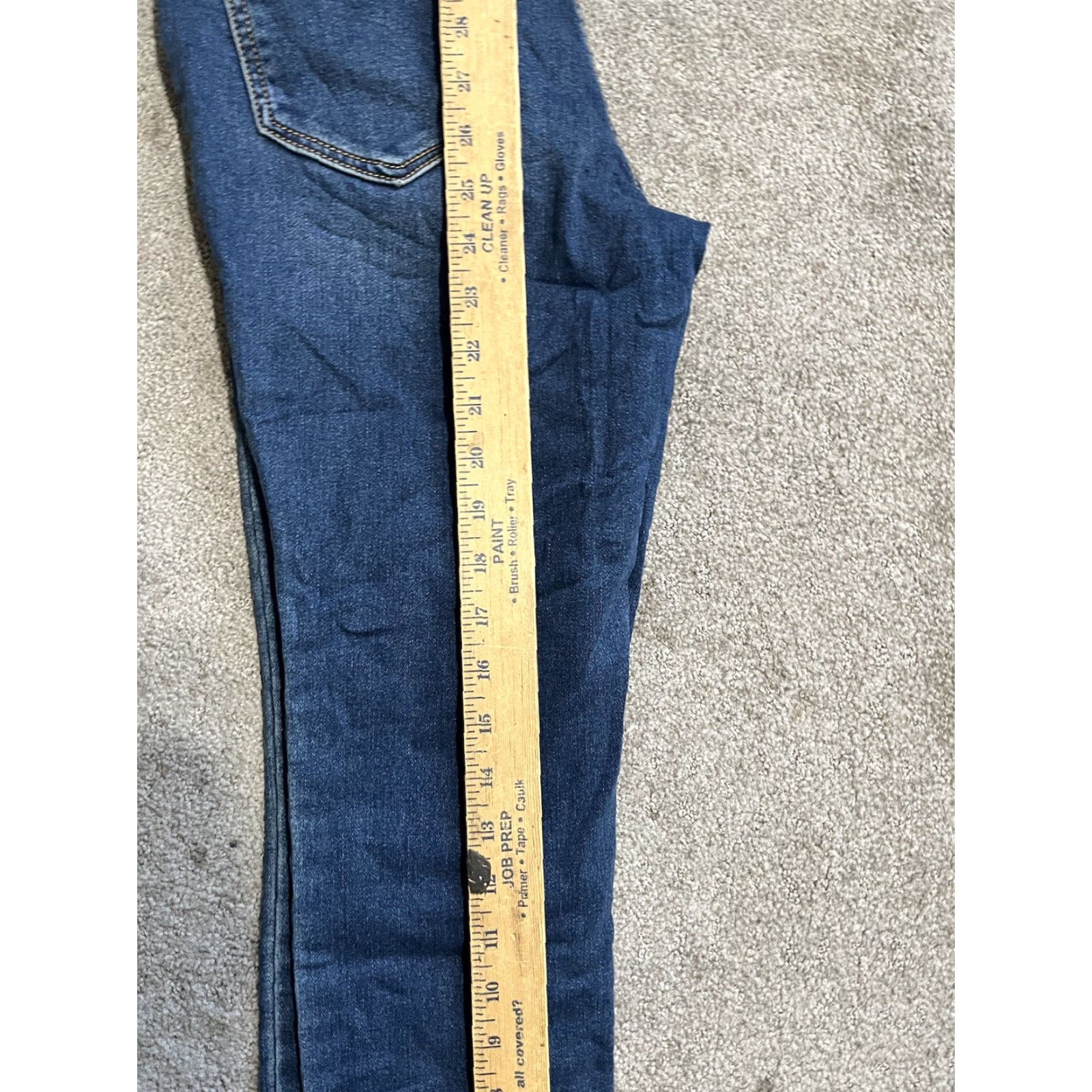Old Navy Old Navy Womens Rockstar Super Skinny Jeans Womens Size 0 Regular Solid Raw Hem Blue Slim Denim Jeans Womens Mens Girls Size 25" / US 0 / IT 36 - 6 Thumbnail