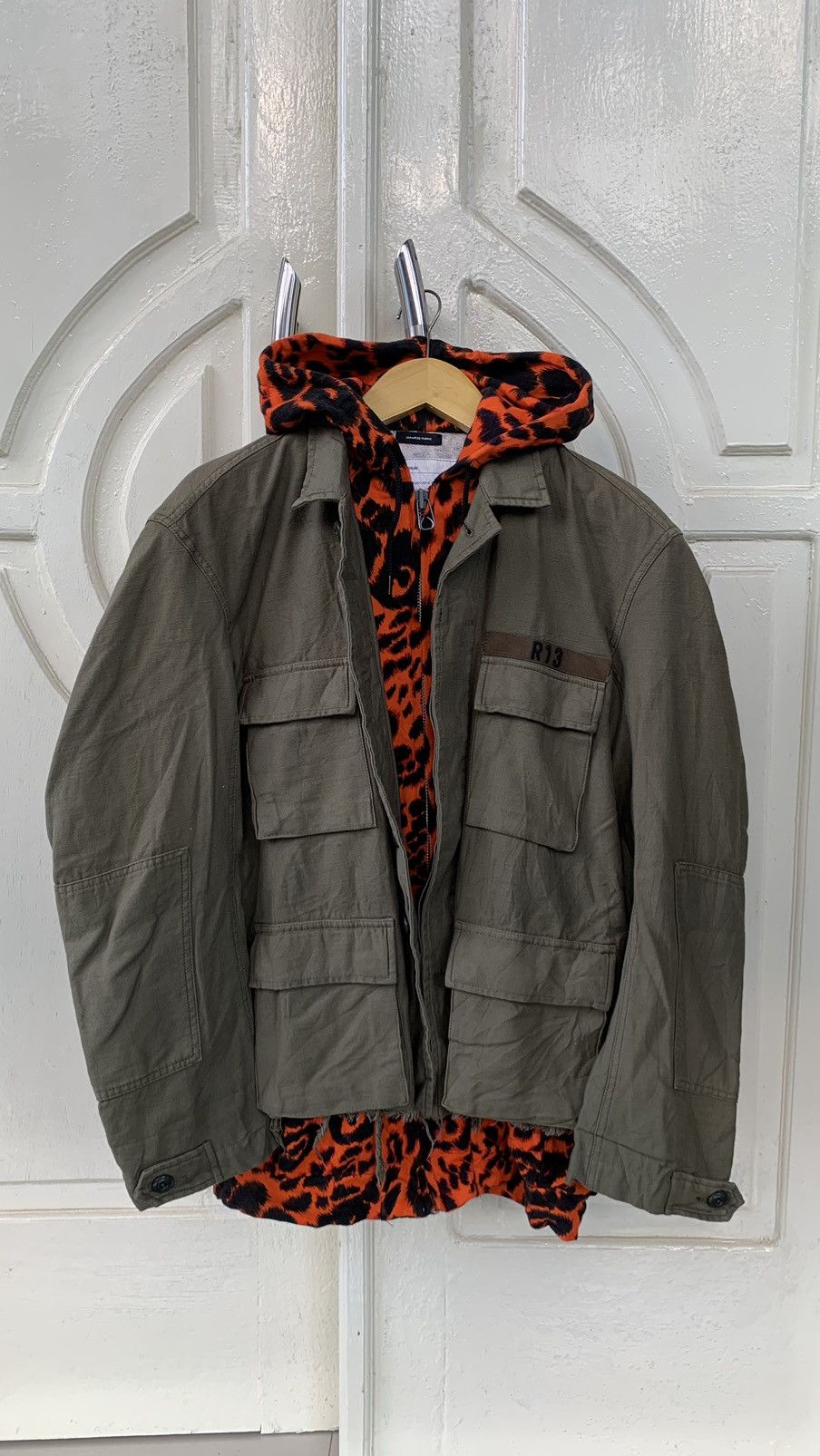 R13 R13 long military jacket leopard hooded Size US L / EU 52-54 / 3 - 1 Thumbnail