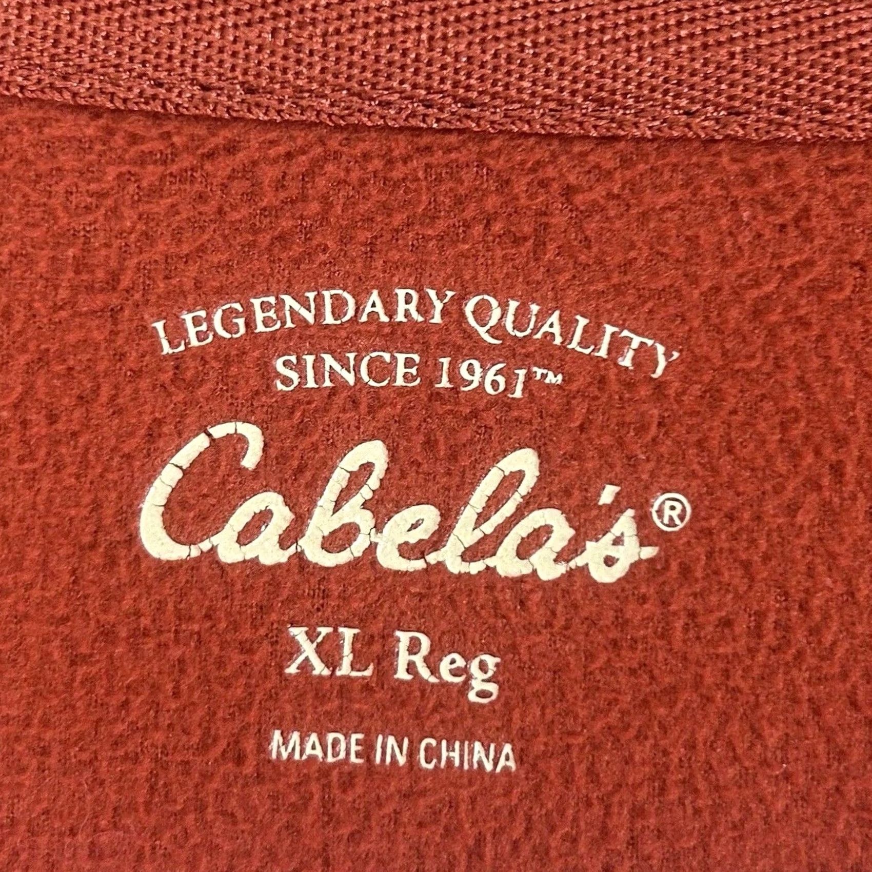 Vintage Cabela's 1/4 Zip Fleece Pullover Mens XL Orange Outdoor Hiking Comfort Logo Shirt Size US XL / EU 56 / 4 - 3 Thumbnail
