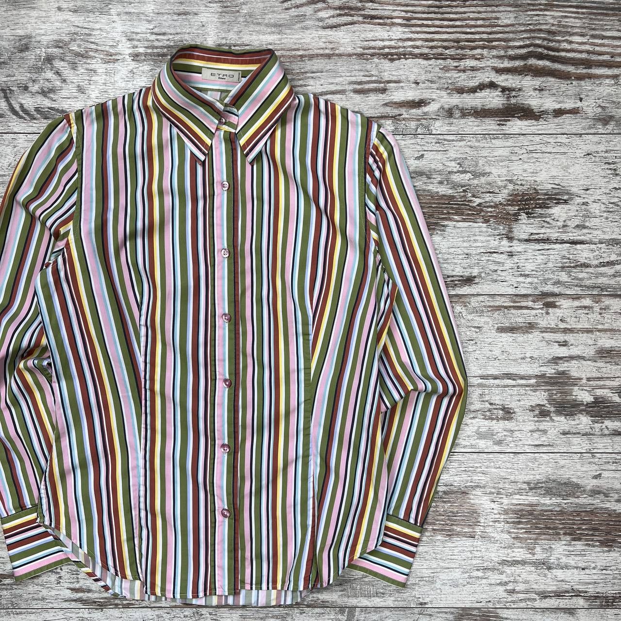 Etro ETRO MILANO Multicolor Stripe Long Sleeve Blouse Shirt Size M / US 6-8 / IT 42-44 - 3 Thumbnail