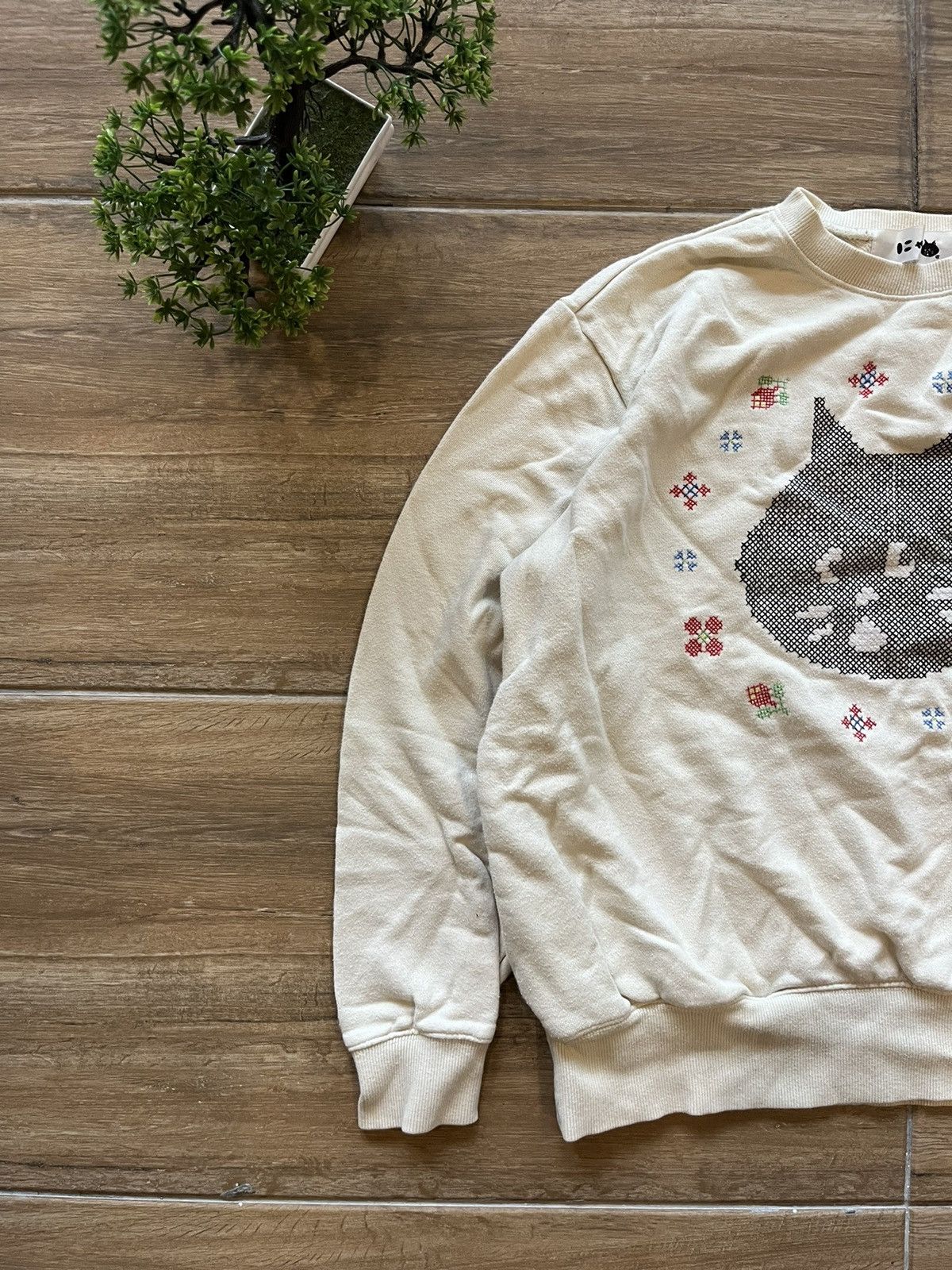 Issey Miyake × Japanese Brand × Ne-Net Ne-Net Cat Stitch Sweatshirt Size US S / EU 44-46 / 1 - 2 Thumbnail