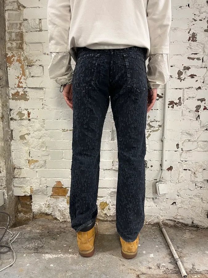 Versace SS2005 Versace Black Distressed Effect Denim Jeans Size US 30 / EU 46 - 4 Thumbnail