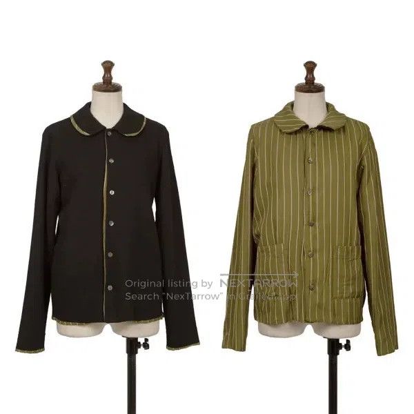 Other Comme Des Garcons size F Green retro striped round neck co Size S / US 4 / IT 40 - 1 Thumbnail