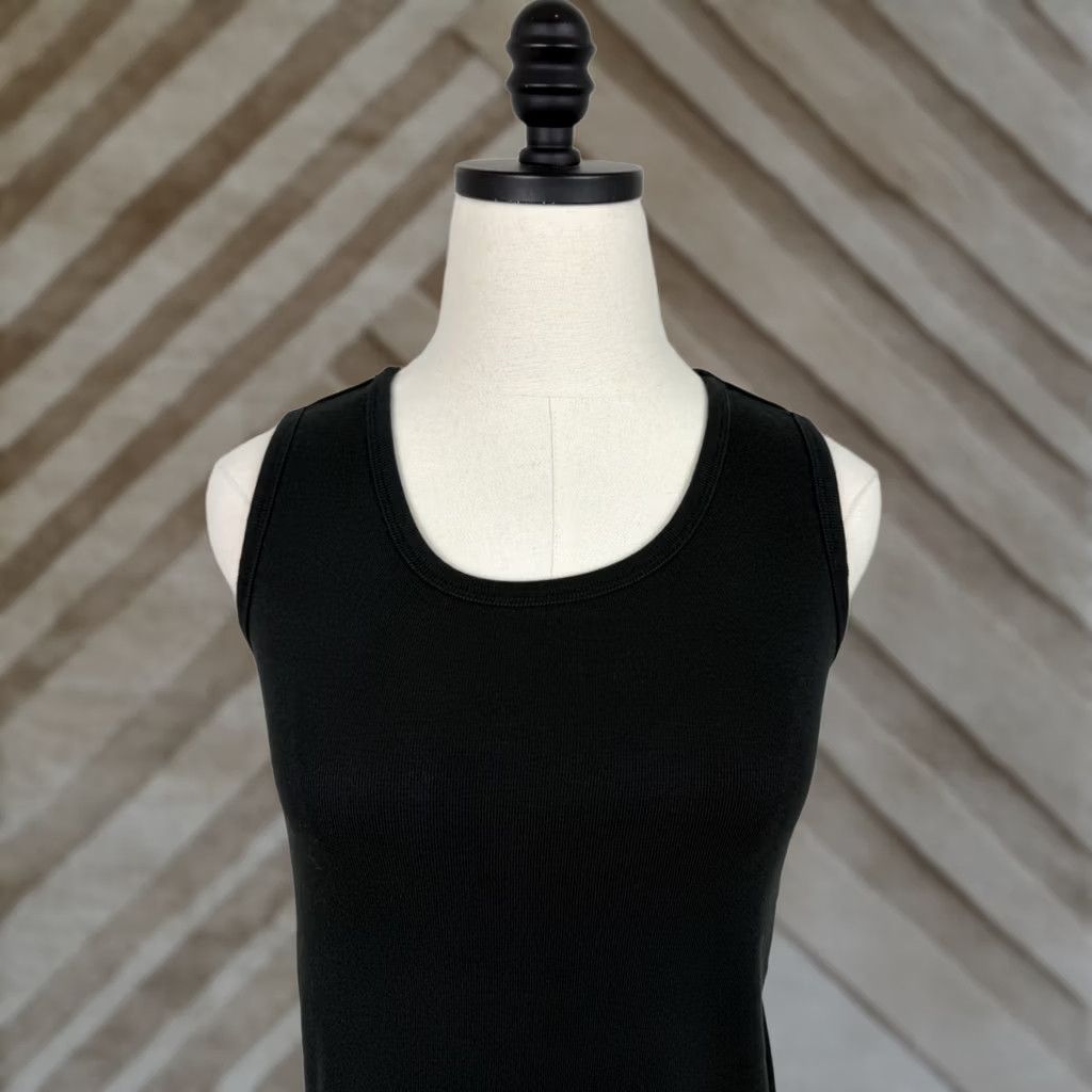 Basic Editions VINTAGE Basic Editions Tank Womens Small 90s Black Cotton Blend Jersey Tank Womens S Large Black 90s Grunge Retro Womens Size S / US 4 / IT 40 - 1 Thumbnail