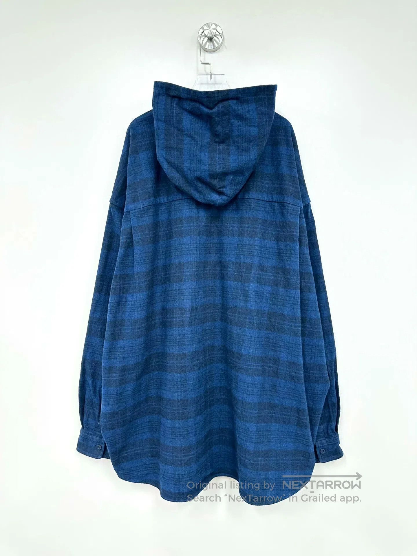 Balenciaga Balenciaga Blue Flannel Plaid Hooded Shirt Jacket| Size US L / EU 52-54 / 3 - 2 Thumbnail
