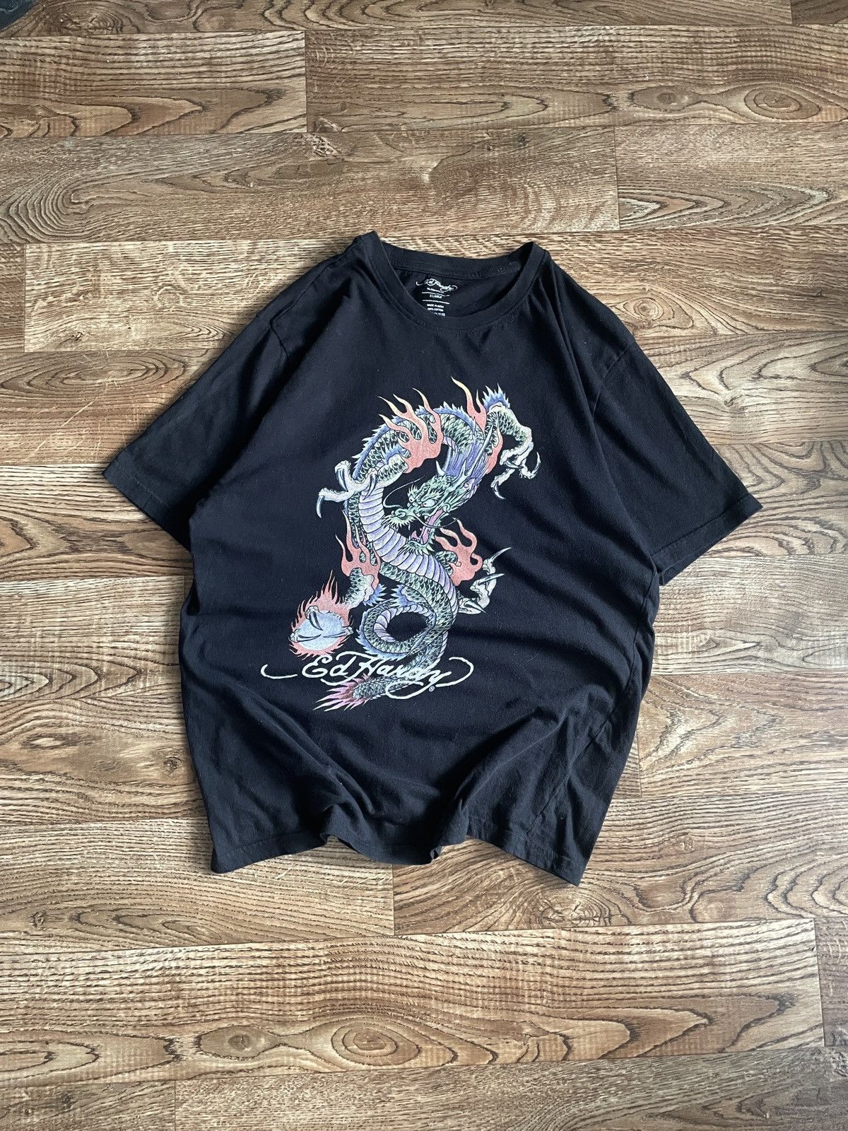 Ed Hardy × Japanese Brand × Vintage Rare Mens Vintage Ed Hardy T-shirt big logo Dragon Tee Y2K Size US XL / EU 56 / 4 - 2 Thumbnail