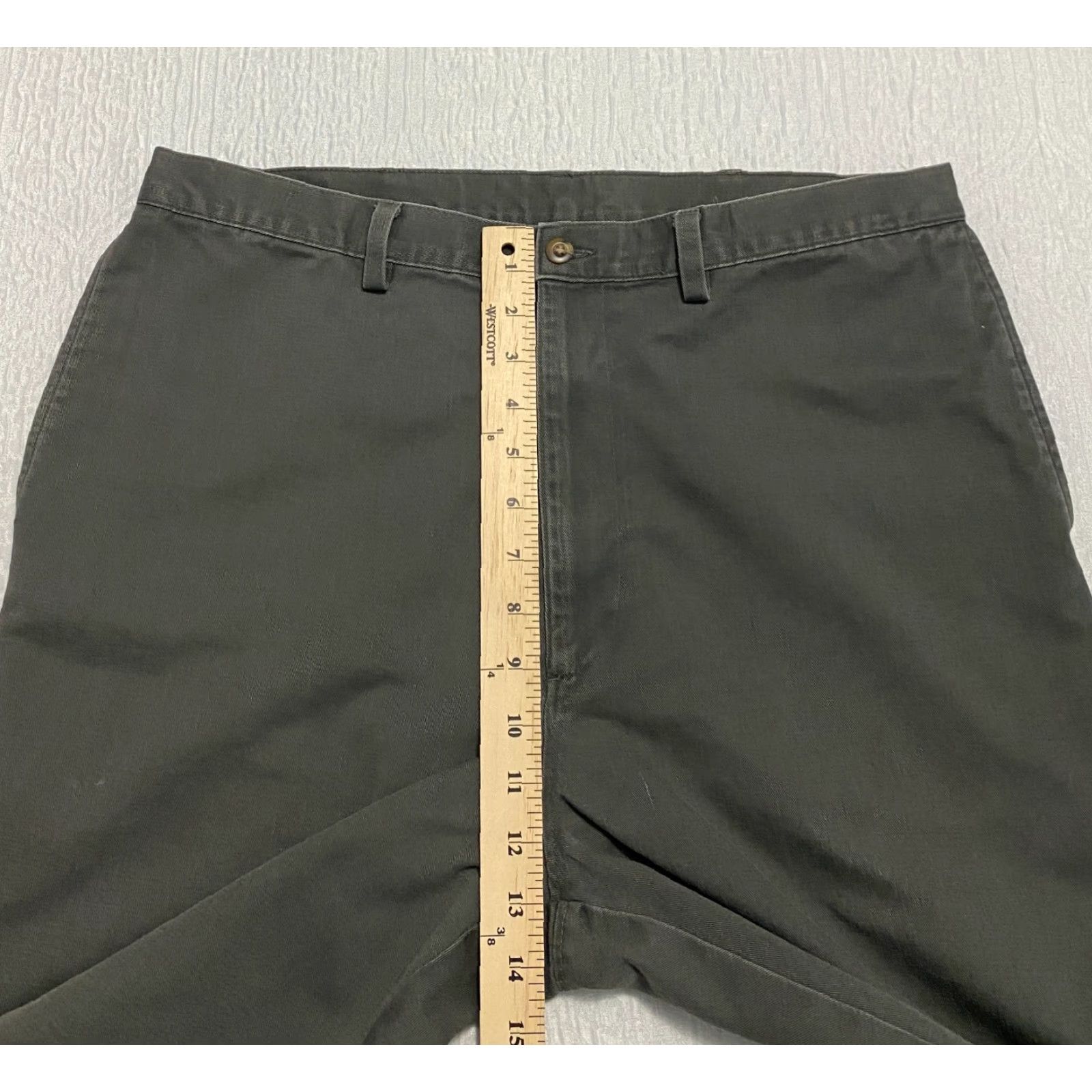 Haggar Haggar Chino Pants Men 36x31 Gray Regular Flat Front Button Zip Inseam 31 Waist 36 Size US 36 / EU 52 - 6 Thumbnail