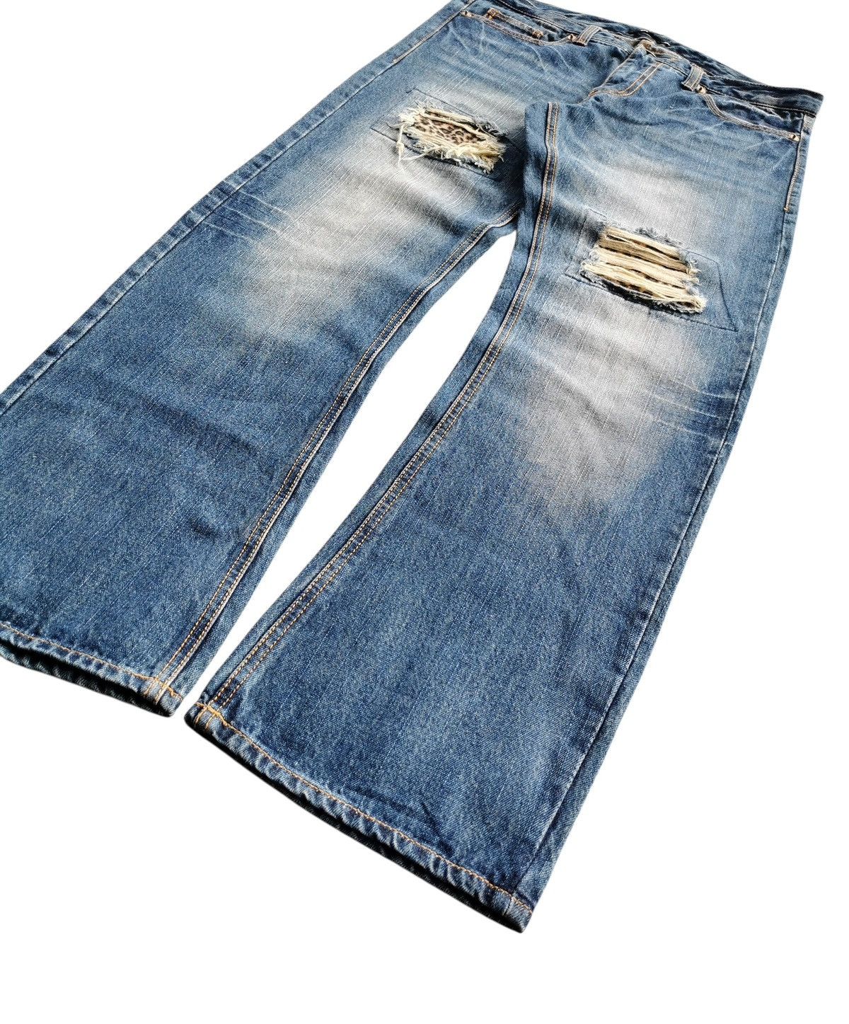If Six Was Nine Chip Clip Distressed Jeans Size 34" / US 12 / IT 48 - 2 Thumbnail