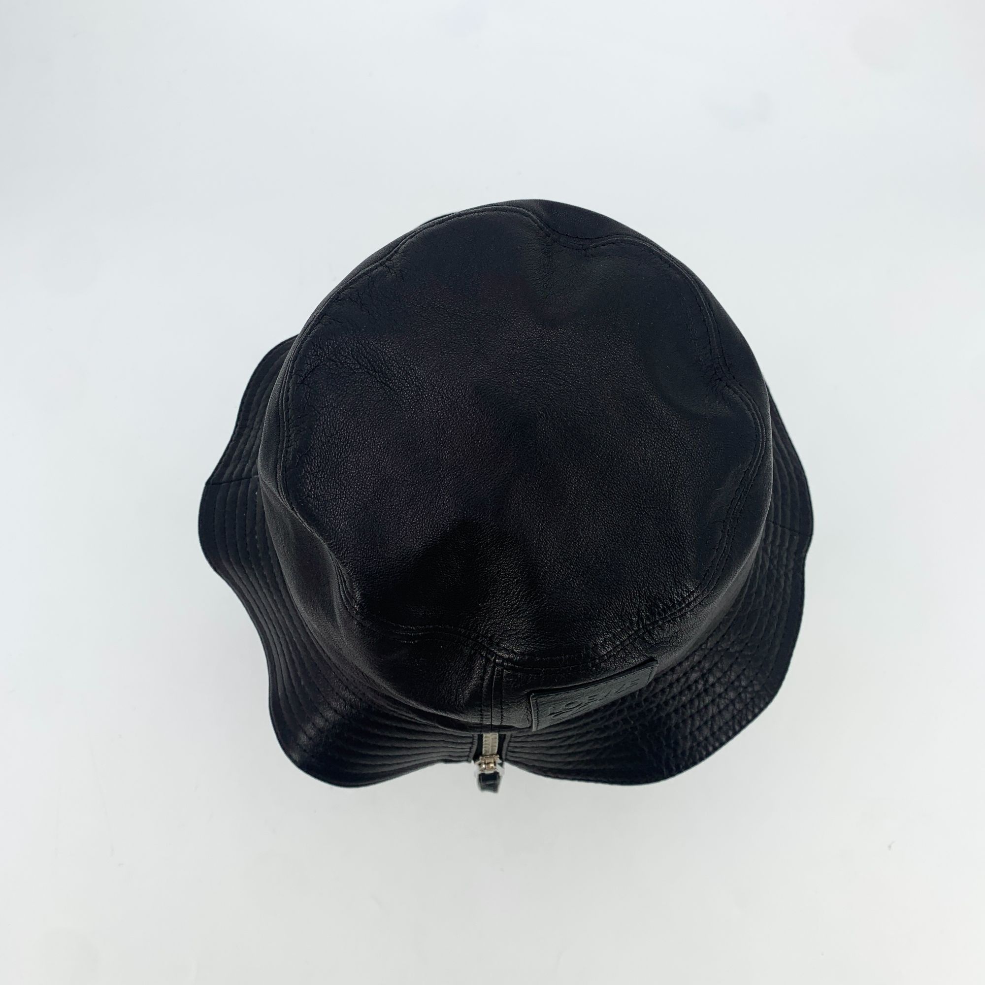 Loewe Loewe Black Leather & Cotton Fishermans Hat With Logo Patch Size ONE SIZE - 6 Thumbnail