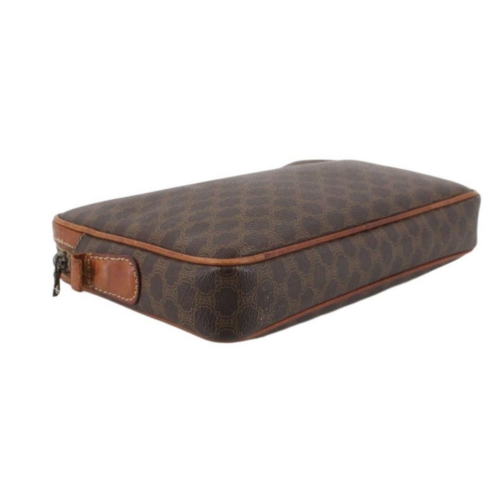 Celine Celine Brown Macadam Pochette Clutch Pouch Bag Auth Vintage Size ONE SIZE - 3 Thumbnail