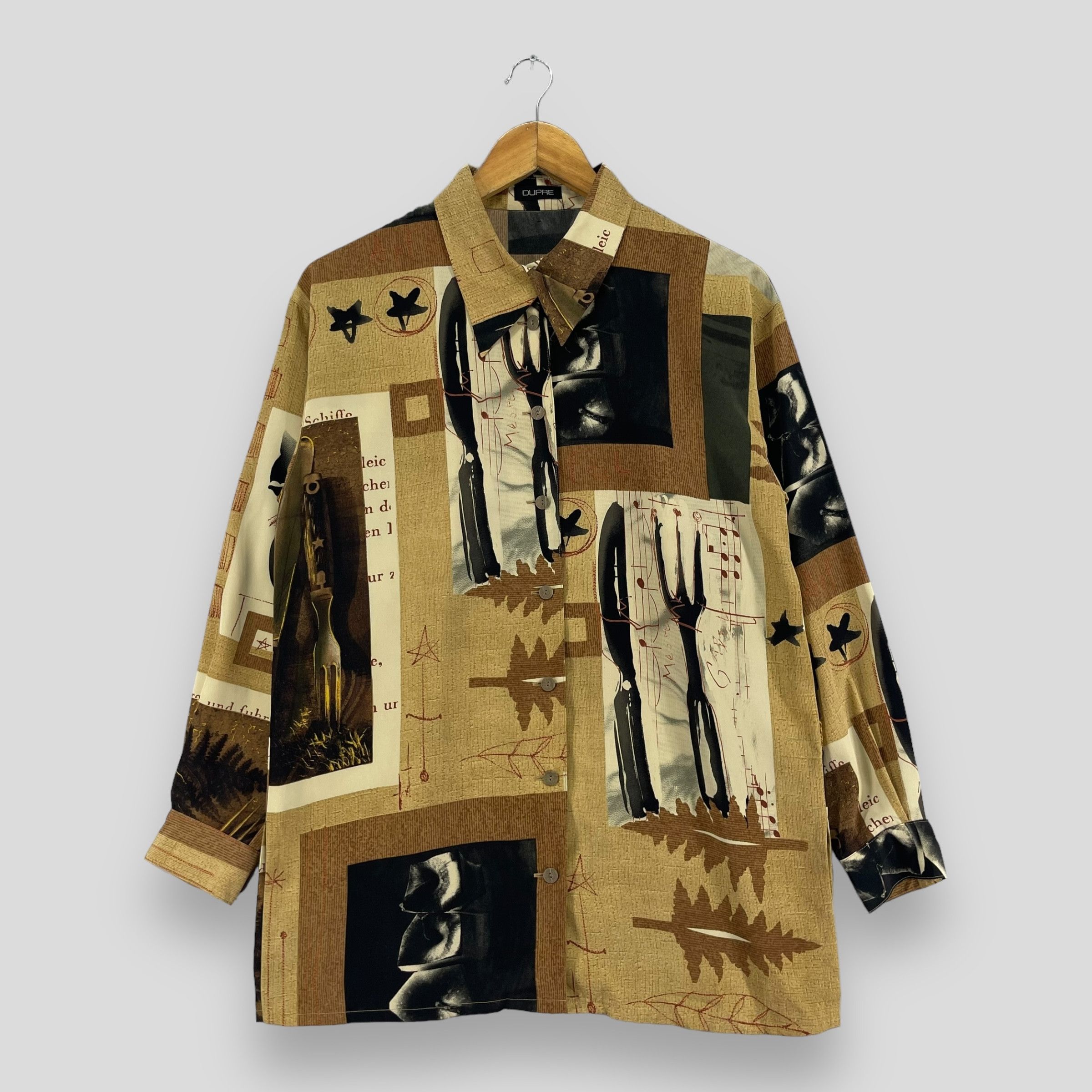 Art Comes First × Japanese Brand Vintage DUPRE Pop Art Psychobilly Polyester Button Up Shirt Size M / US 6-8 / IT 42-44 - 1 Thumbnail
