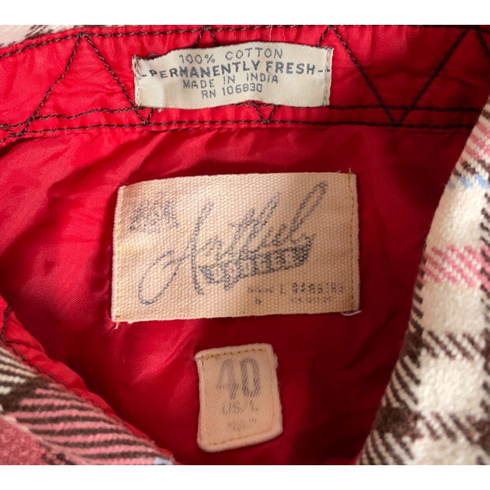 Vintage VINTAGE Artful Dodger Flannel Shirt Men 40 Large Cream Pink Plaid Heavyweight 90s Grunge Mens Size US L / EU 52-54 / 3 - 3 Thumbnail