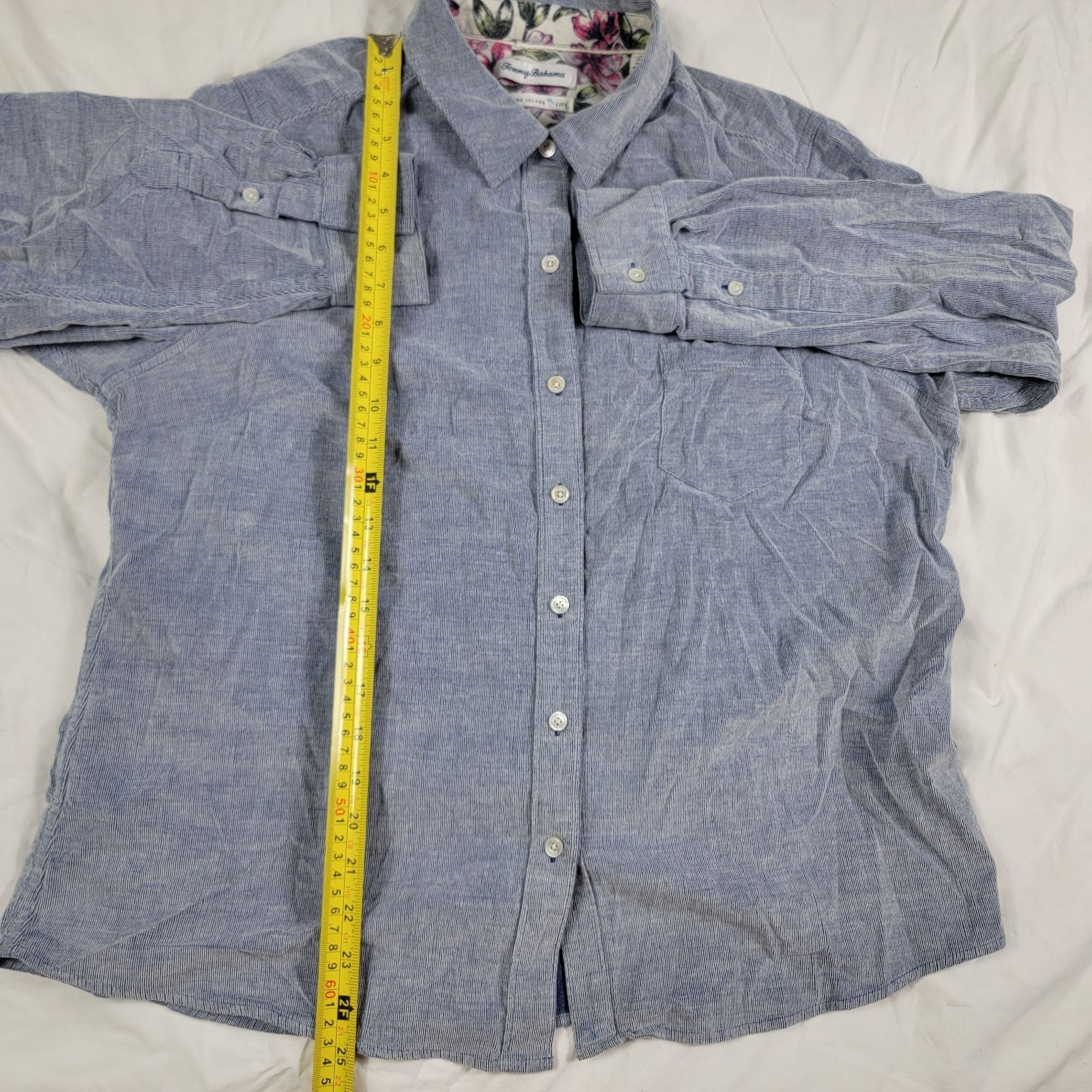 Tommy Bahama Tommy Bahama Mens Blue Large Long Sleeve Button Shirt Live T Size US L / EU 52-54 / 3 - 9 Thumbnail