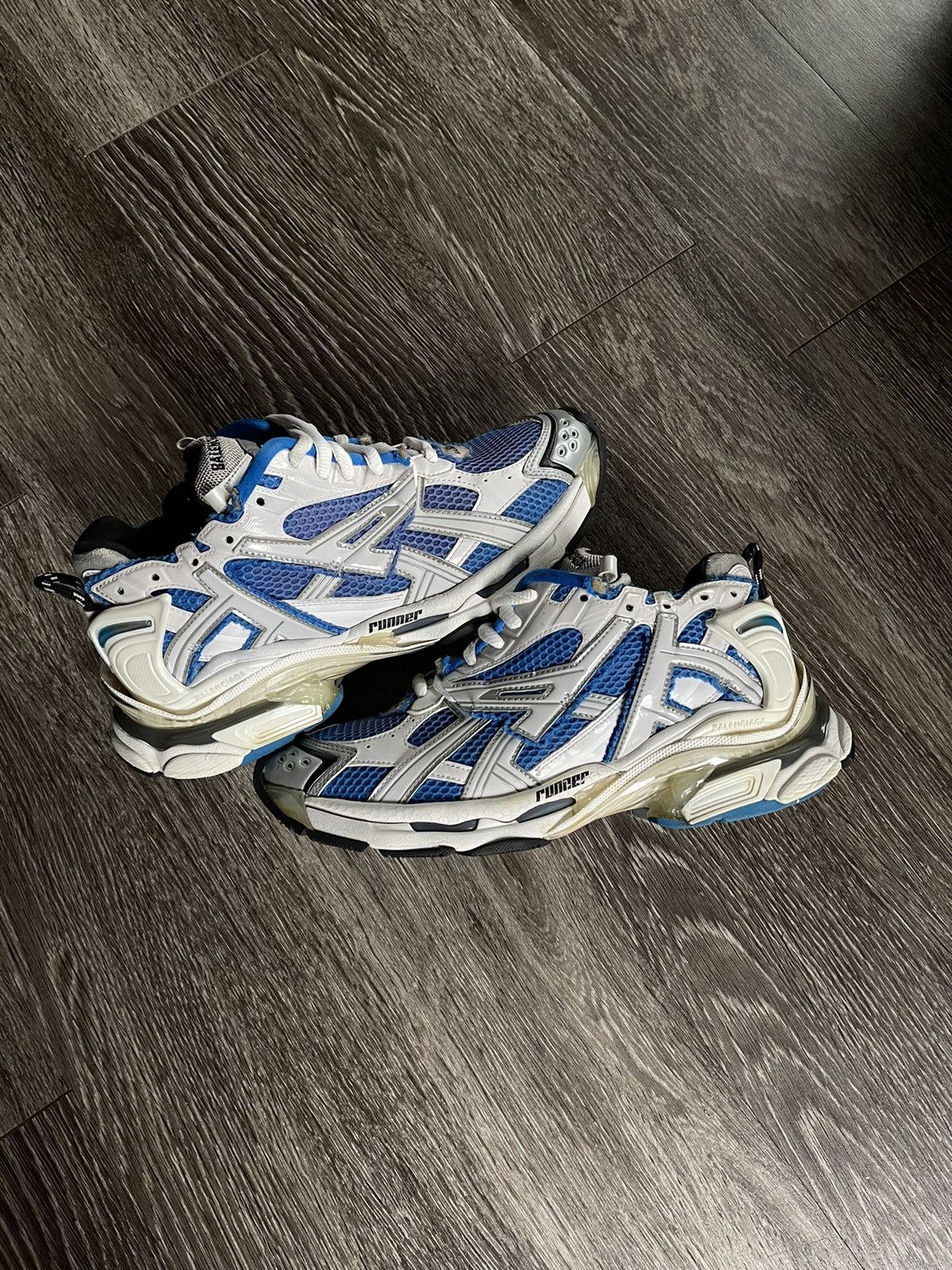 Pre-owned Balenciaga Runner Blue White Sneaker