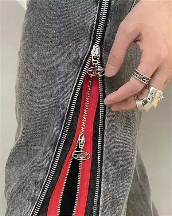 Japanese Brand Side Zipper Oversize Jeans Pant Size US 32 / EU 48 - 4 Thumbnail