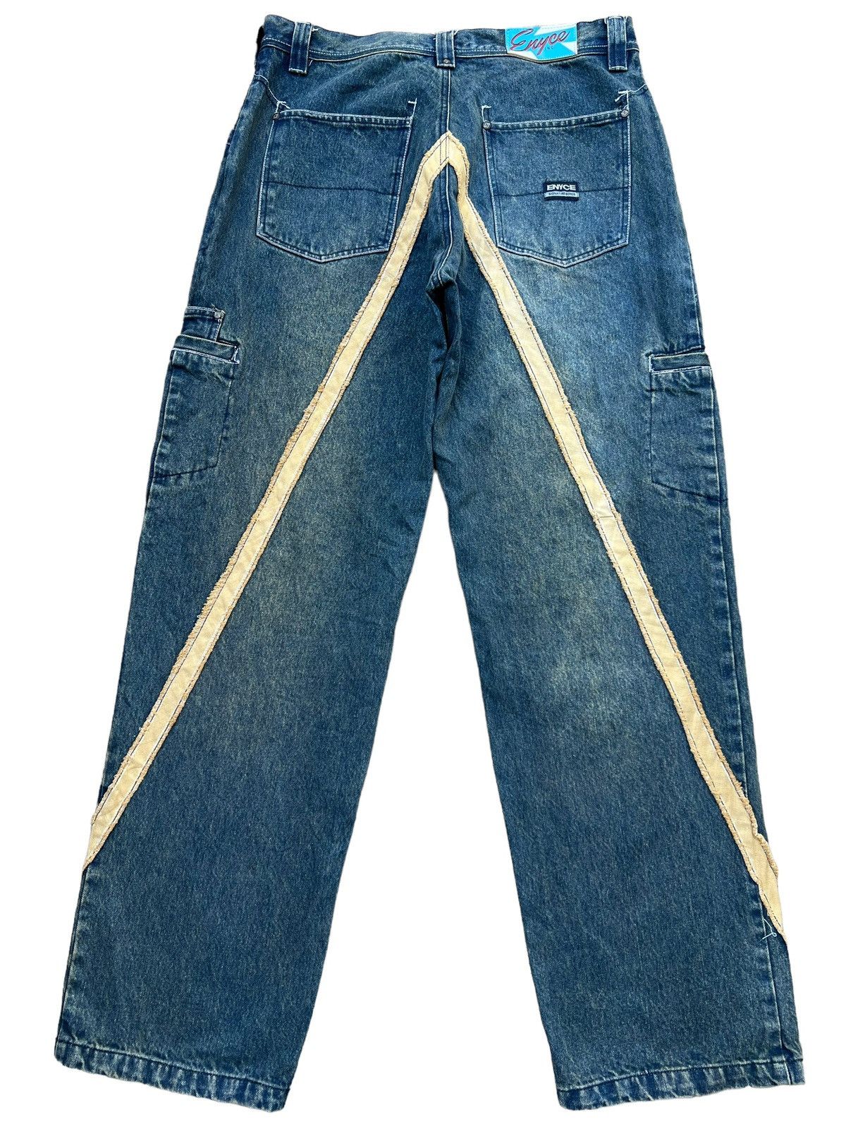 image of Enyce Y2K Multipocket Wide Baggy Denim Jeans 34X34 in Denim Blue, Men's