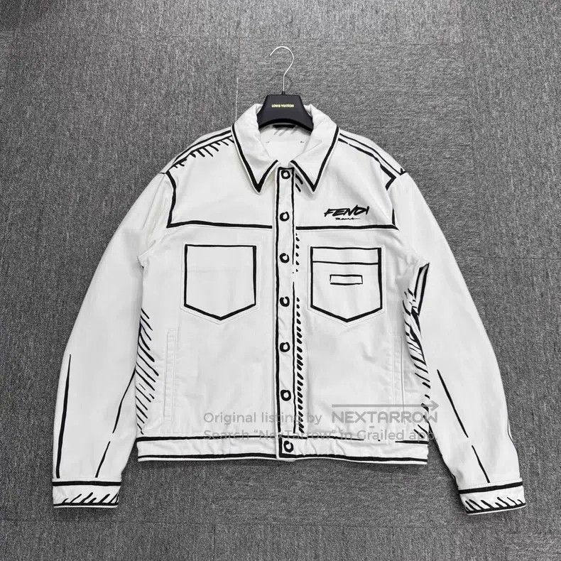 Fendi Fendi Hand-Painted Denim Jacket Size US M / EU 48-50 / 2 - 1 Thumbnail