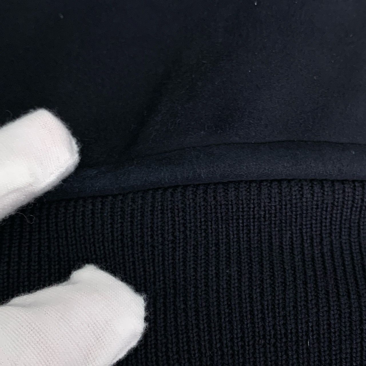 Hermes Hermès Mens Black Wool & Goatskin Colorblock Zip-Up Jacket Size US L / EU 52-54 / 3 - 7 Thumbnail