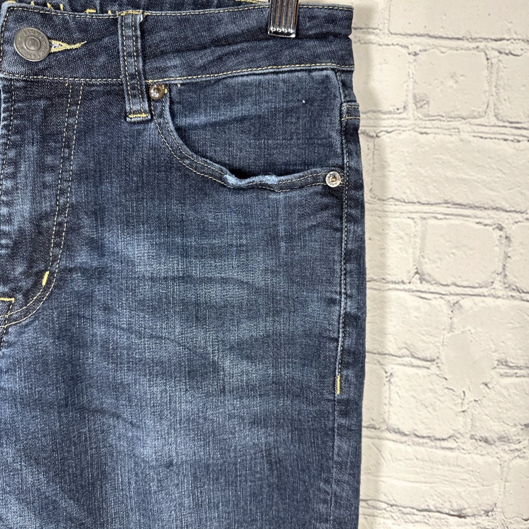 American Eagle Outfitters American Eagle Jeans Original Straight Flex Blue Mens 30x34 Denim Pants Stretch Size US 30 / EU 46 - 3 Thumbnail
