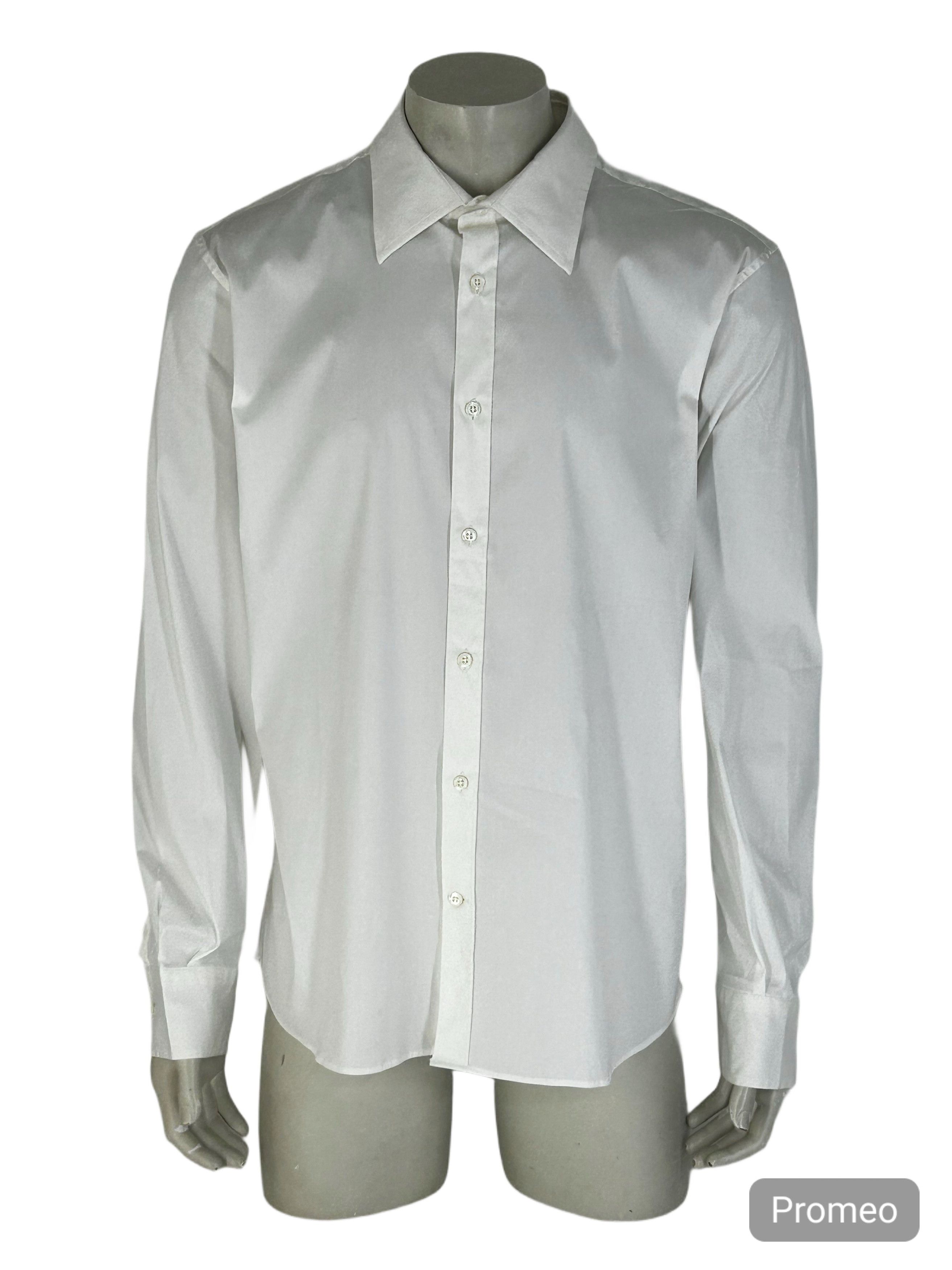 Fendi FENDI WHITE POPELINE COTTON SLIM FIT SHIRT SIZE 45 Size US XXL / EU 58 / 5 - 1 Thumbnail