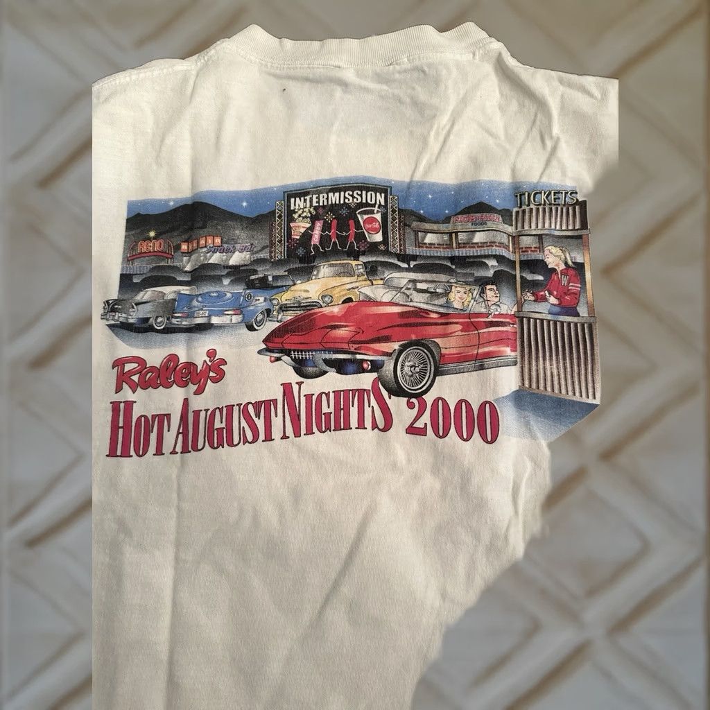 Vintage VINTAGE T-Shirt XL White Cotton Raley’s Hot August Nights Reno Sparks 2000 Men Mens Size US XL / EU 56 / 4 - 1 Thumbnail