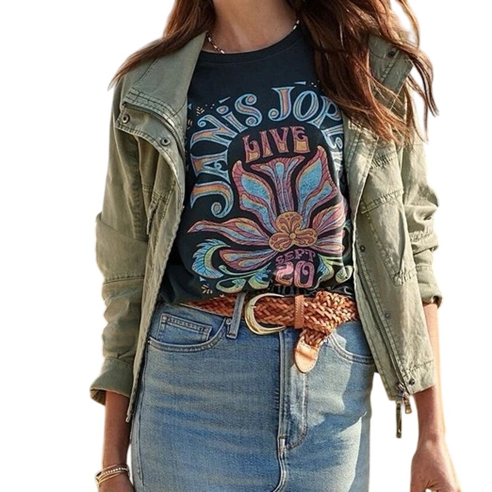 Anthropologie LETLUV Janis Joplin Live 1969 Hollywood Bowl Crewneck Tee Size S / US 4 / IT 40 - 1 Thumbnail