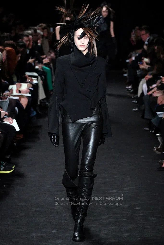 Ann Demeulemeester Ann Demeulemeester Leather Jacket with Scarf Hem. Size US XS / EU 42 / 0 - 5 Thumbnail
