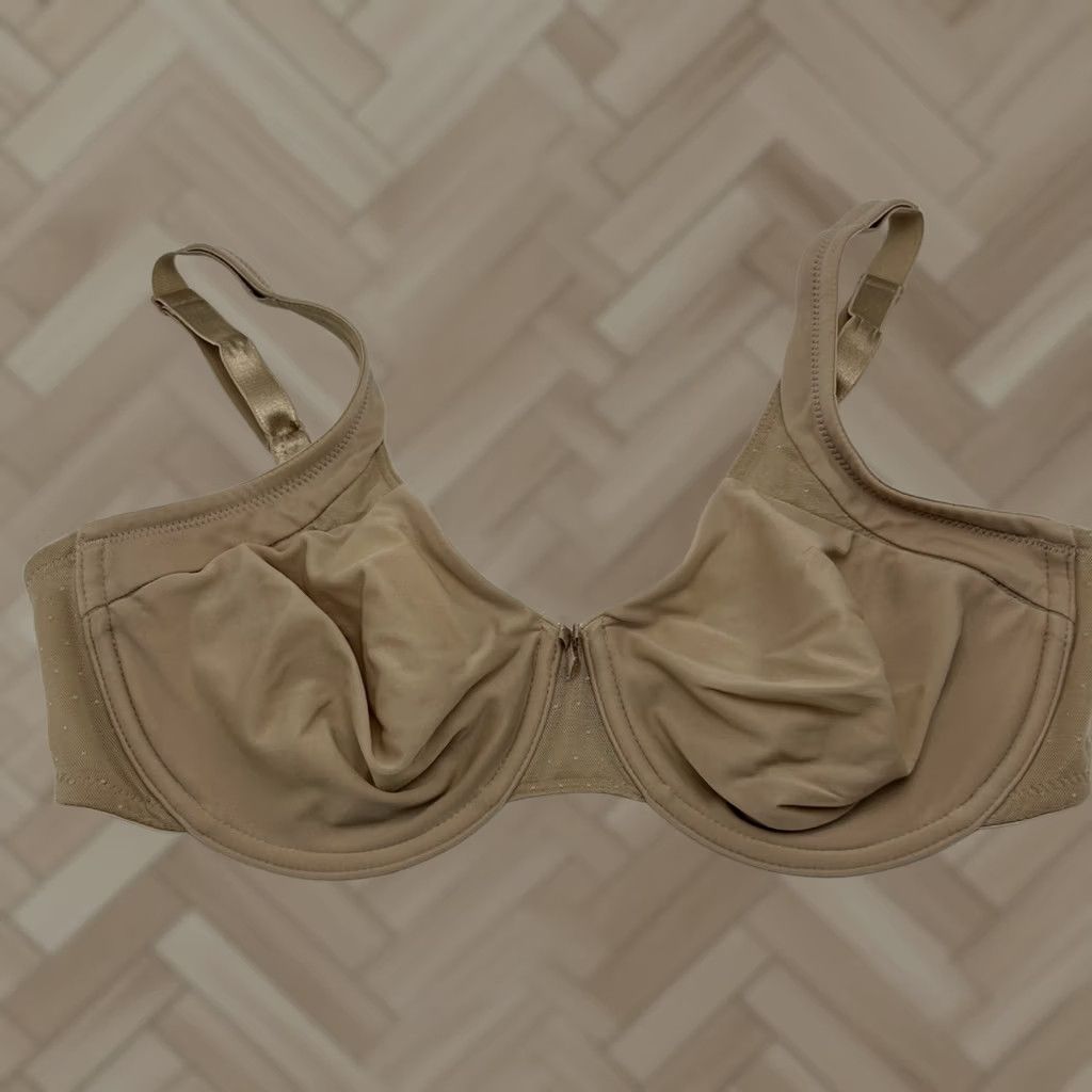Vintage Wacoal Bra Womens 38D Balconette Underwired Unlined Retro Chic Beige 855139 Size ONE SIZE - 1 Thumbnail
