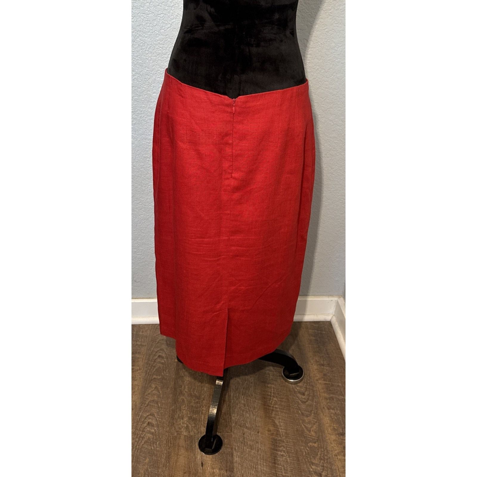 Bill Blass Vintage Bill Blass Red Crimson Skirt 100% Linen Size 14 P Size 36" / US 14 / IT 50 - 3 Thumbnail