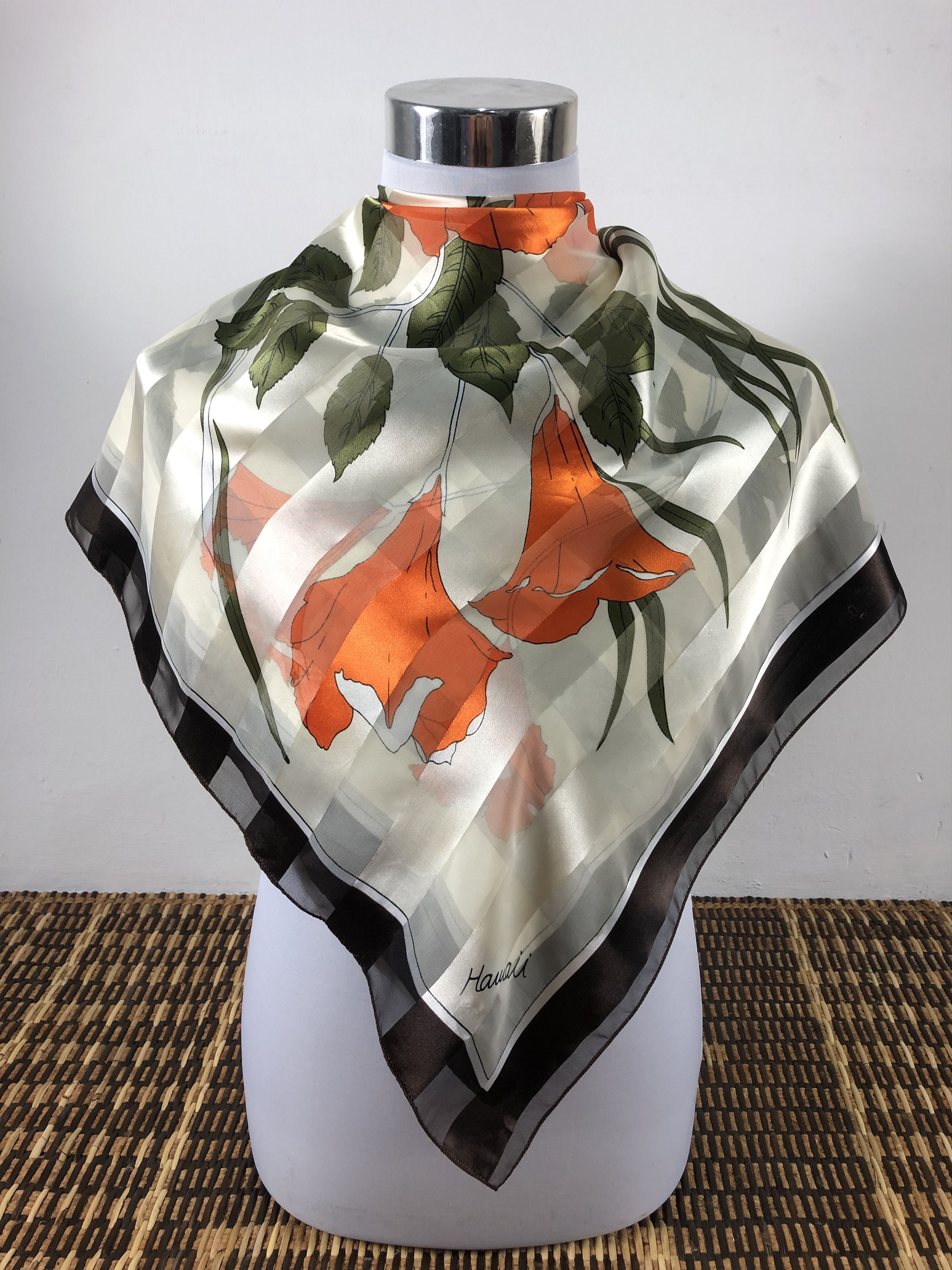 Vintage Vintage Hawaii Silk Scarf Size ONE SIZE - 1 Thumbnail