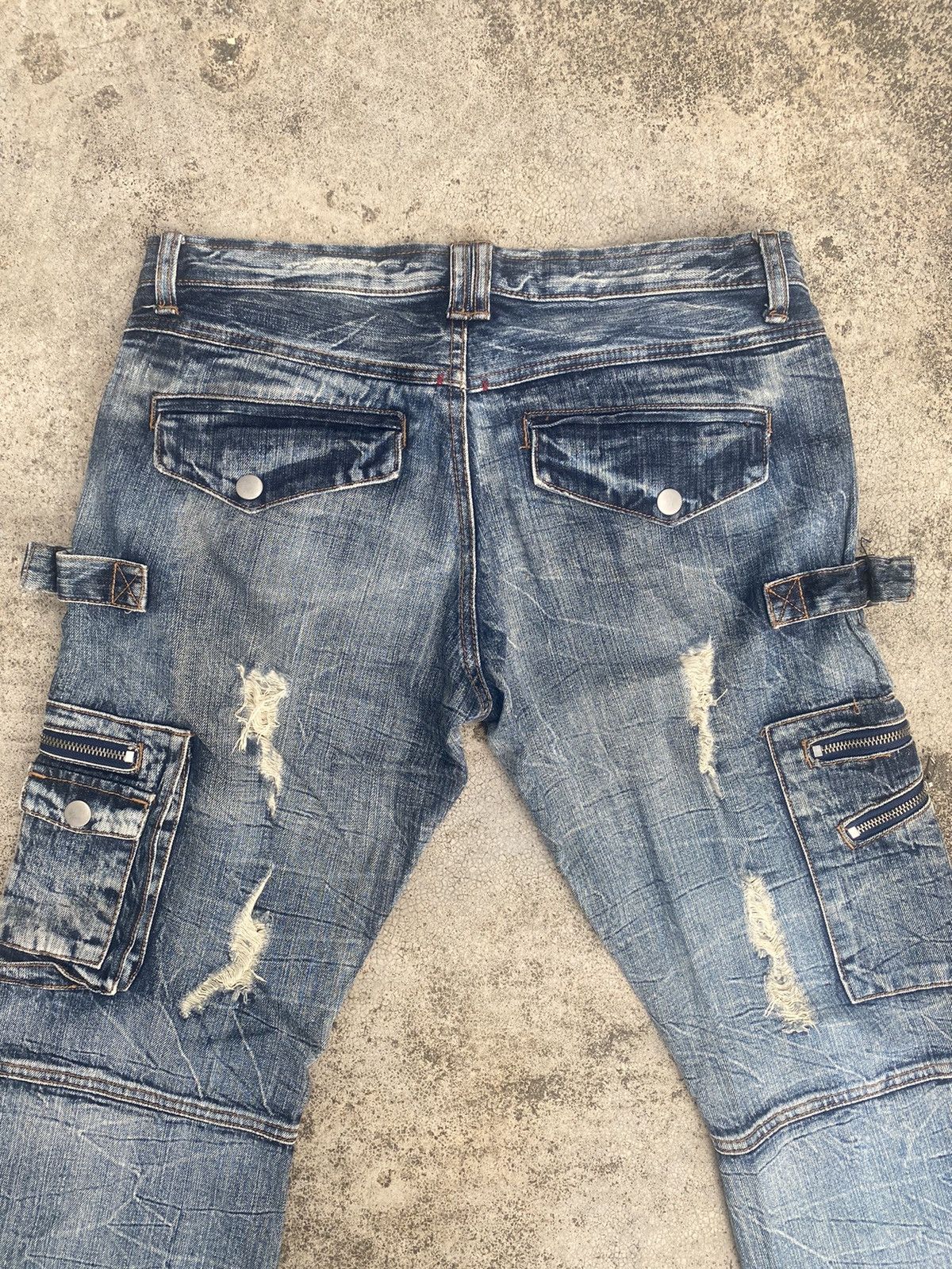 If Six Was Nine × Japanese Brand Flare Jeans Semantic Design Cargo Multipocket Bootcut Size US 33 - 22 Thumbnail