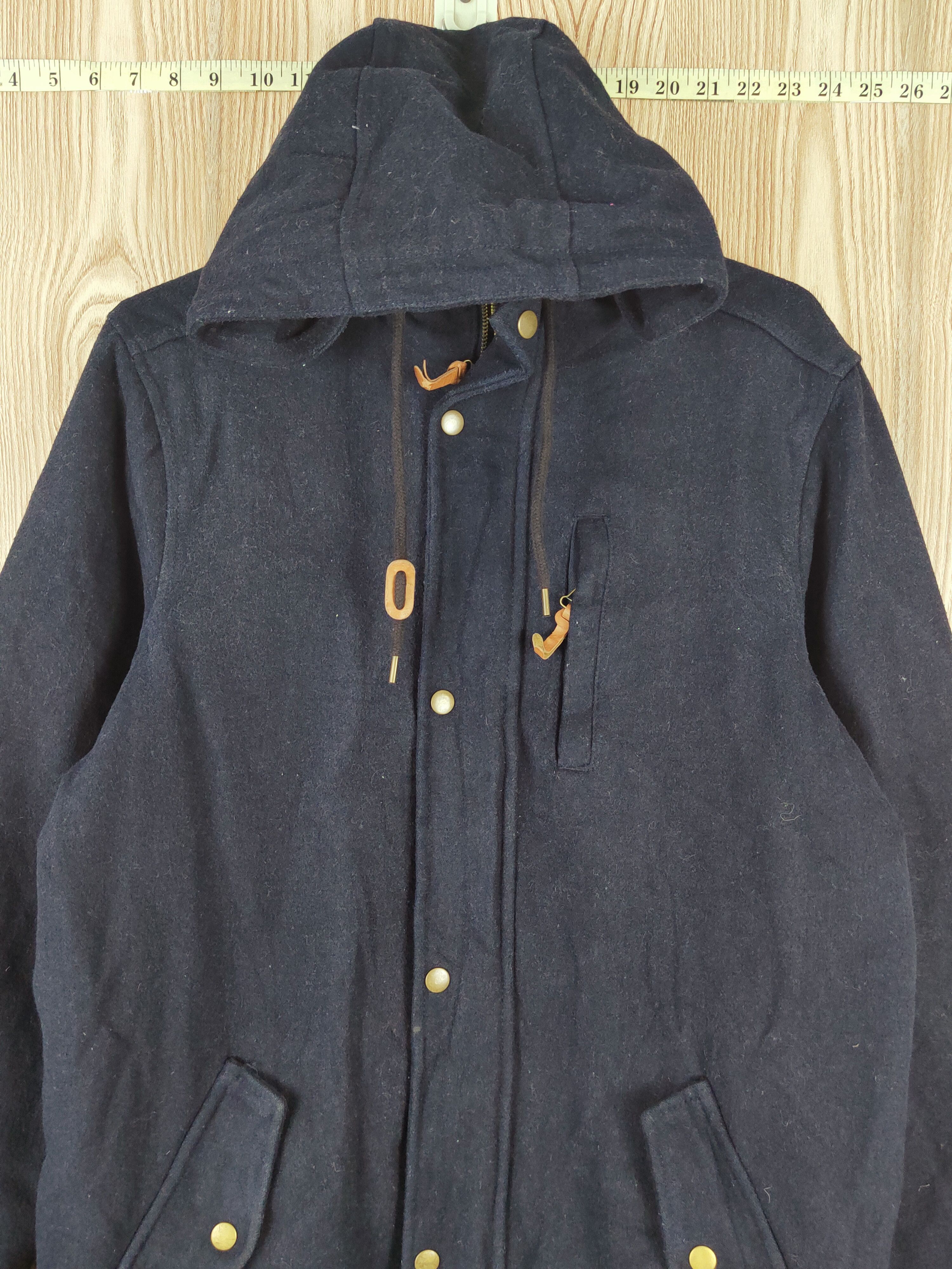 Old Navy × Vintage Vintage&rare design by Old Navy Dark Blue Wool Hoodie Coats Size US L / EU 52-54 / 3 - 2 Thumbnail