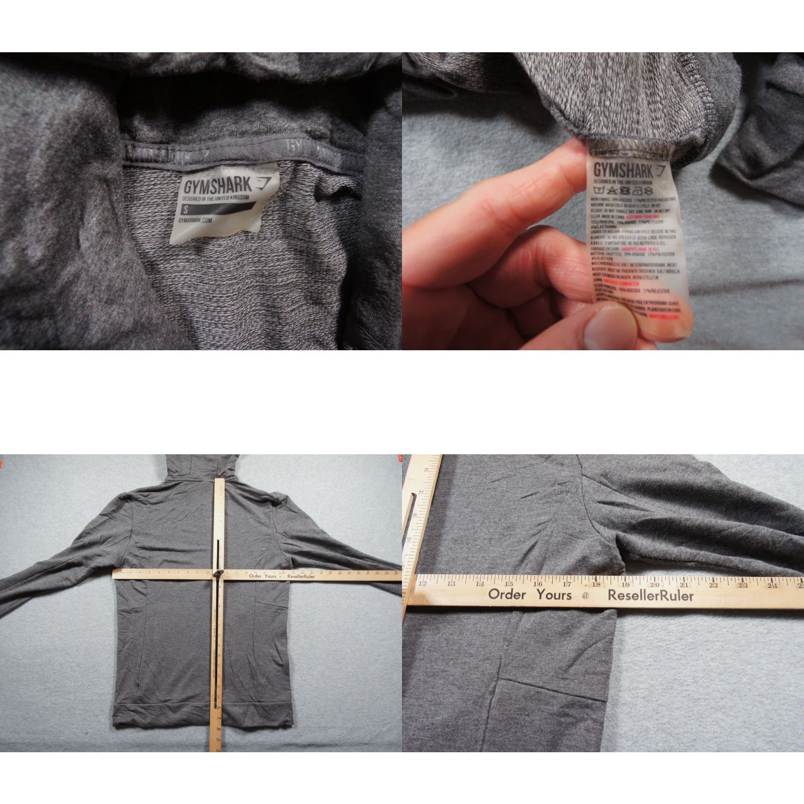 Gymshark GymShark Sweatshirt Mens Small Gray Hoodie Full Zip Gym Sweater Lightweight Size US S / EU 44-46 / 1 - 8 Thumbnail