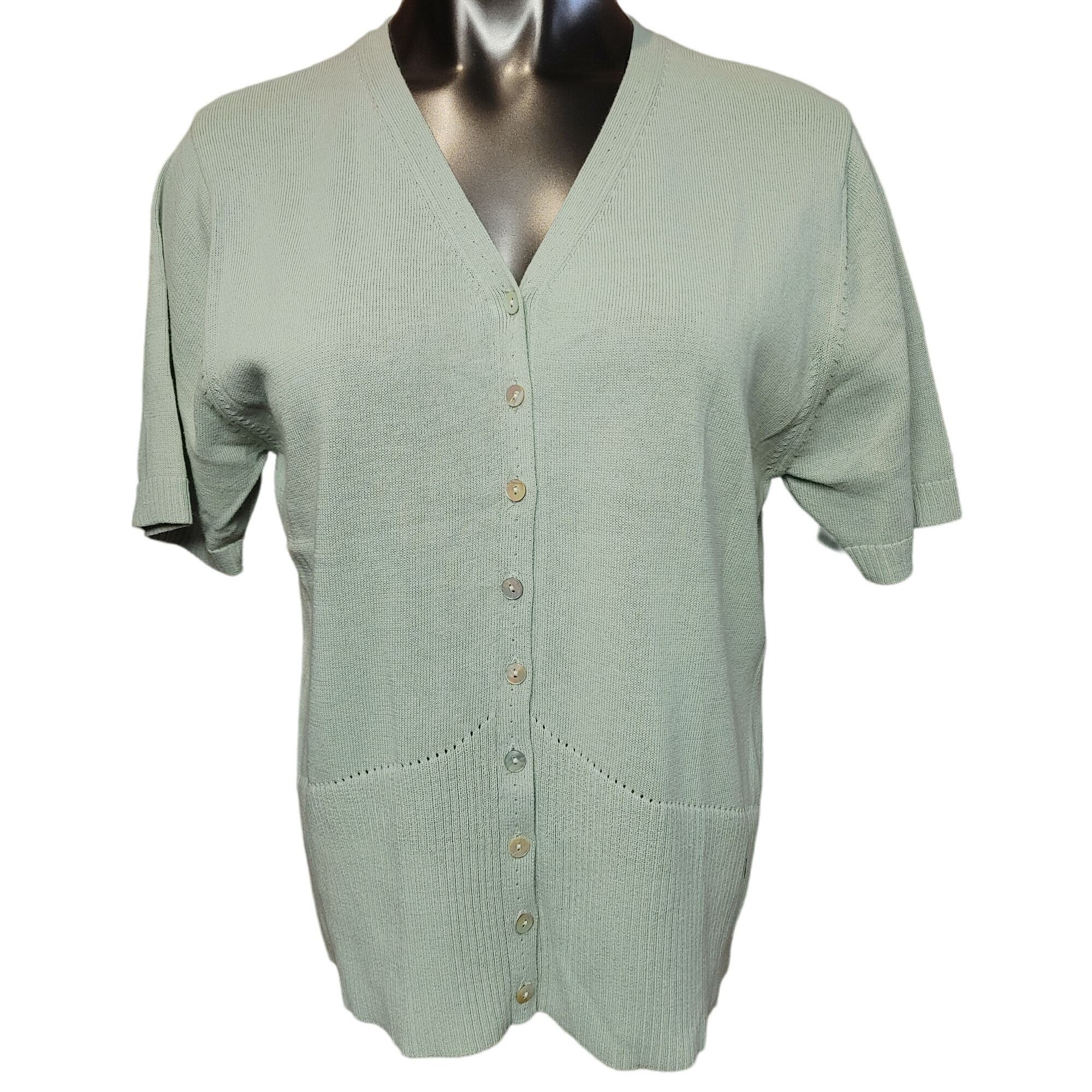 Other Hillard & Hanson Woman White Button Down Short Sleeve Knit C Size XL / US 12-14 / IT 48-50 - 1 Thumbnail