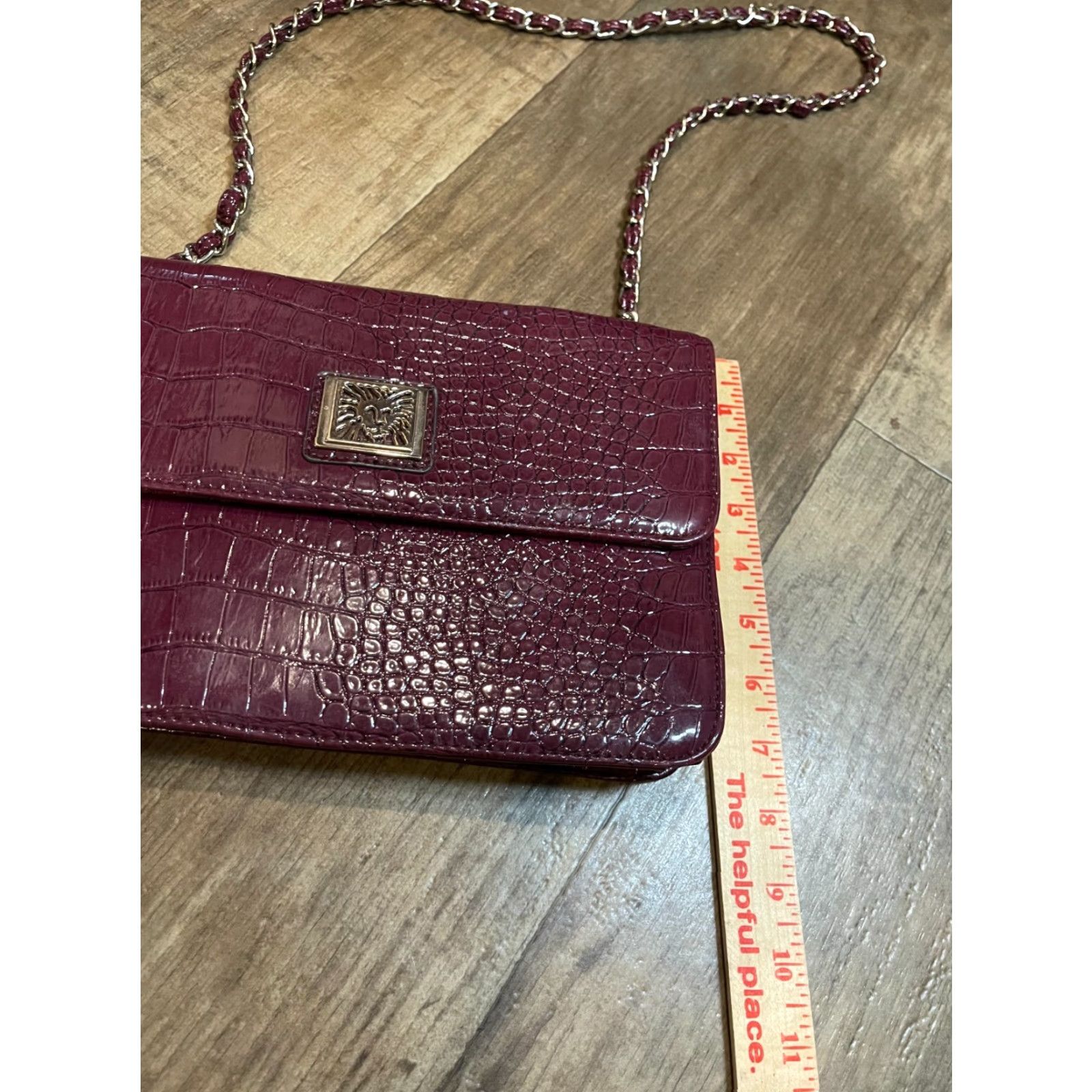 Anne Klein Anne Klein Purse Purple Satchel/Top Handle Bag Women Brown Leather Polyurethane Purple Size ONE SIZE - 2 Thumbnail