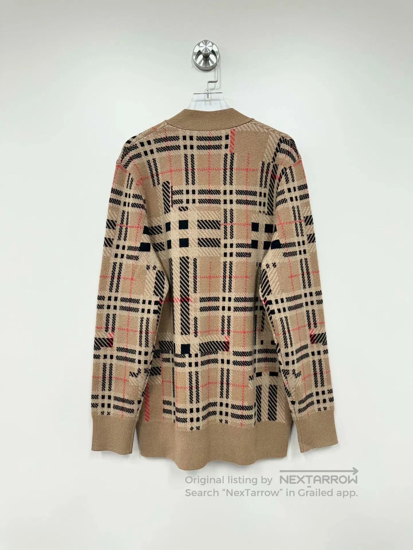 Burberry Burberry Beige checkered cashmere cardigan jacket| Size XS / US 0-2 / IT 36-38 - 2 Thumbnail