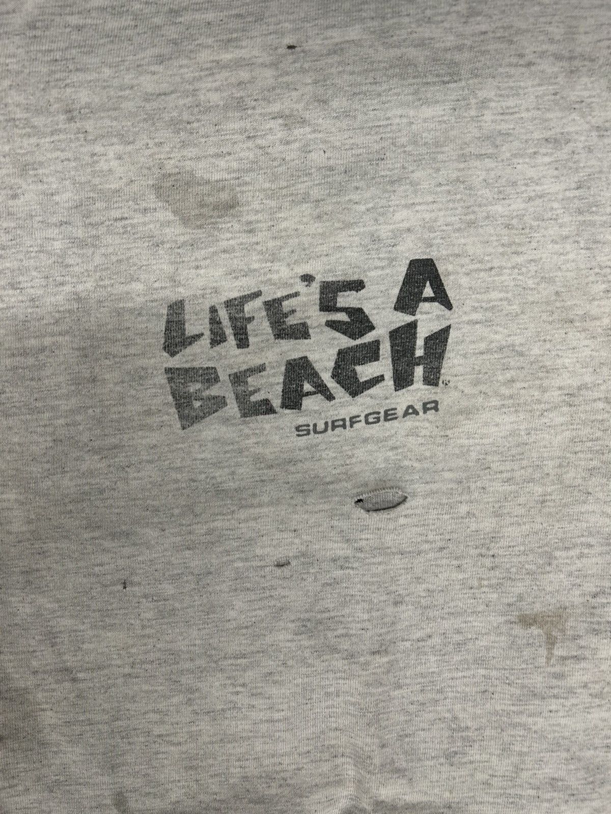 Japanese Brand × Vintage Crazy Vintage 90s Essential Thrashed Lifes a Beach Tee Shirt Size US L / EU 52-54 / 3 - 3 Thumbnail