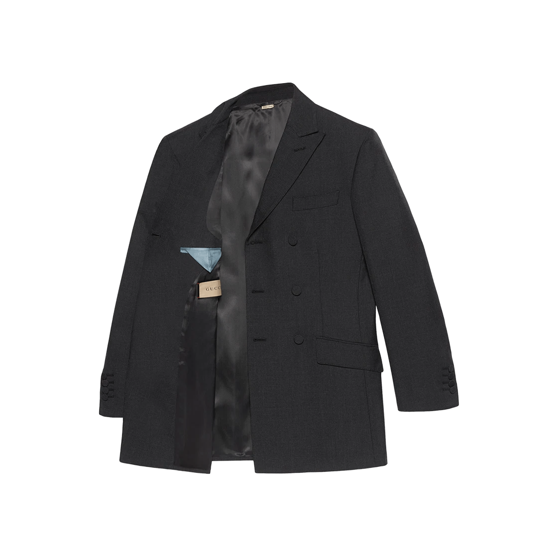 Gucci o1s1wg110225 Double-Breasted Wool Twill Jacket in Dark Grey Size US S / EU 44-46 / 1 - 2 Thumbnail