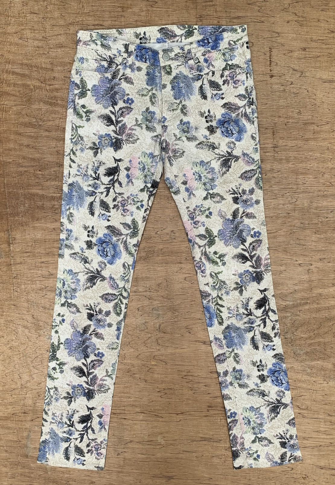 Japanese Brand × Vintage Piccadilly Paris Flowers Full Printed Skinny Streching Pants Size 28" / US 6 / IT 42 - 6 Thumbnail