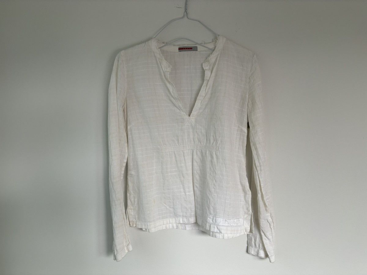 Prada 2000s Prada Sport Shirt Vintage Linen Cotton Sheer Zipper 40 Size S / US 4 / IT 40 - 22 Thumbnail