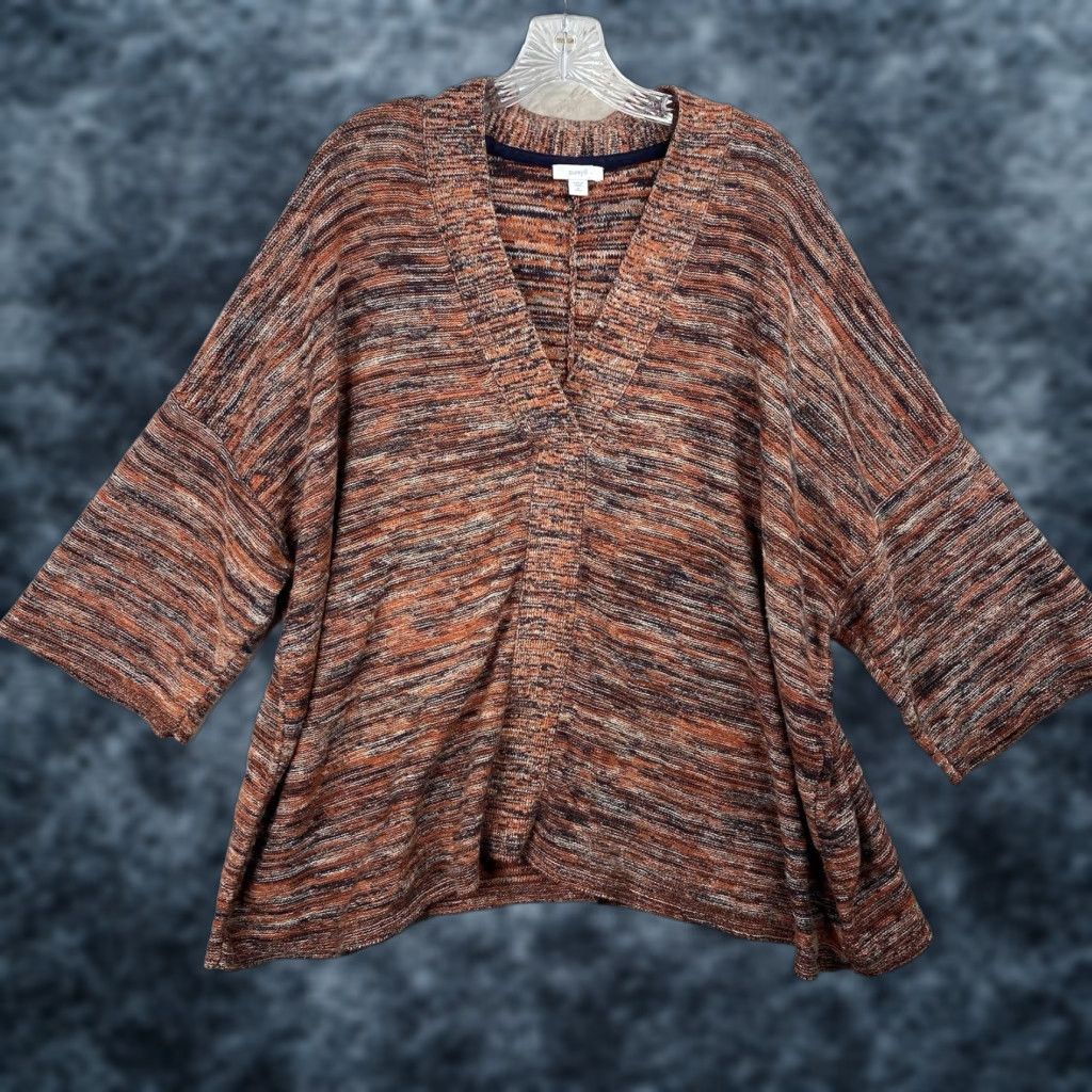 J. Jill J. Jill Sweater Womens XL Petite Multicolor Striped Knit V-Neck 3/4 Sleeve Pullover Collarless Hand Wash Fall Spring Womens Size XL / US 12-14 / IT 48-50 - 1 Thumbnail