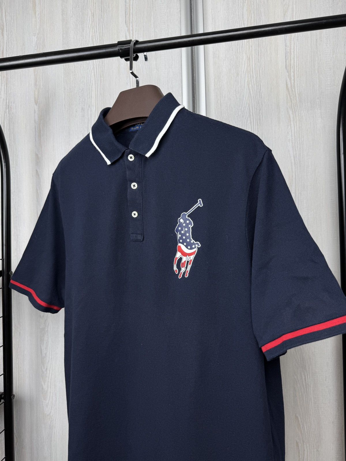 Polo Ralph Lauren Polo Ralph Lauren Navy Classic Fit Big Patriotic Pony Shirt Size US L / EU 52-54 / 3 - 4 Thumbnail